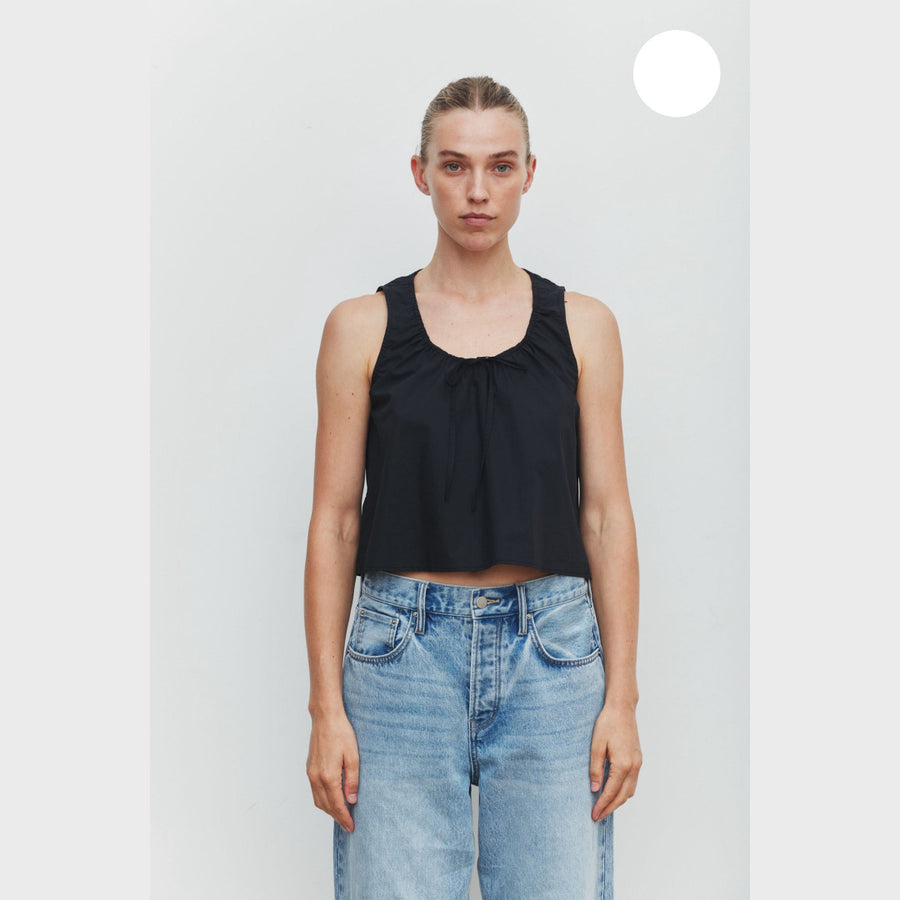Holly Cotton Tie Top White