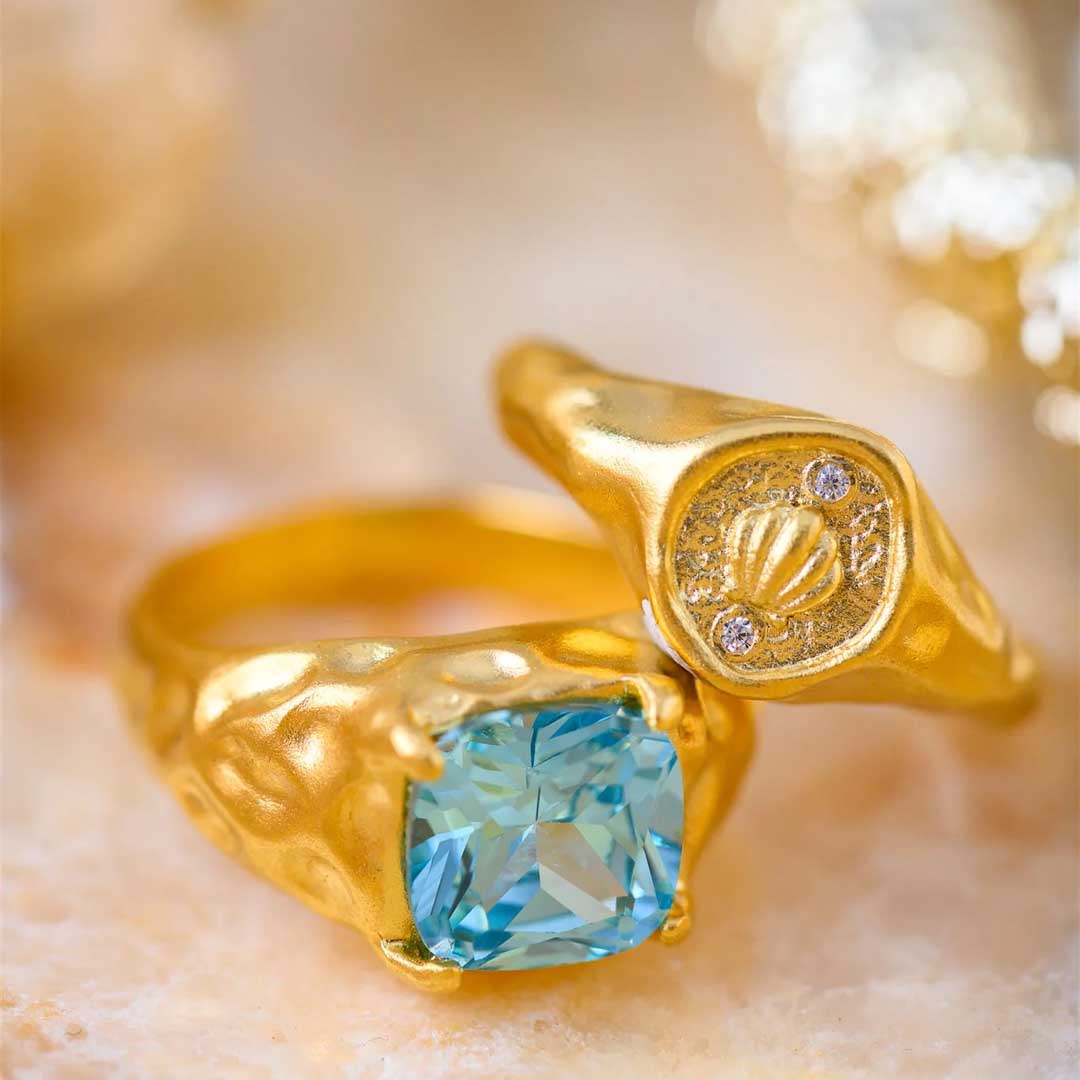 Marine Ring | Gold Aquamarine