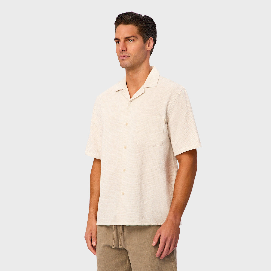 The Check Marbella S/S Shirt | Shallot/Off White - supplier view 3