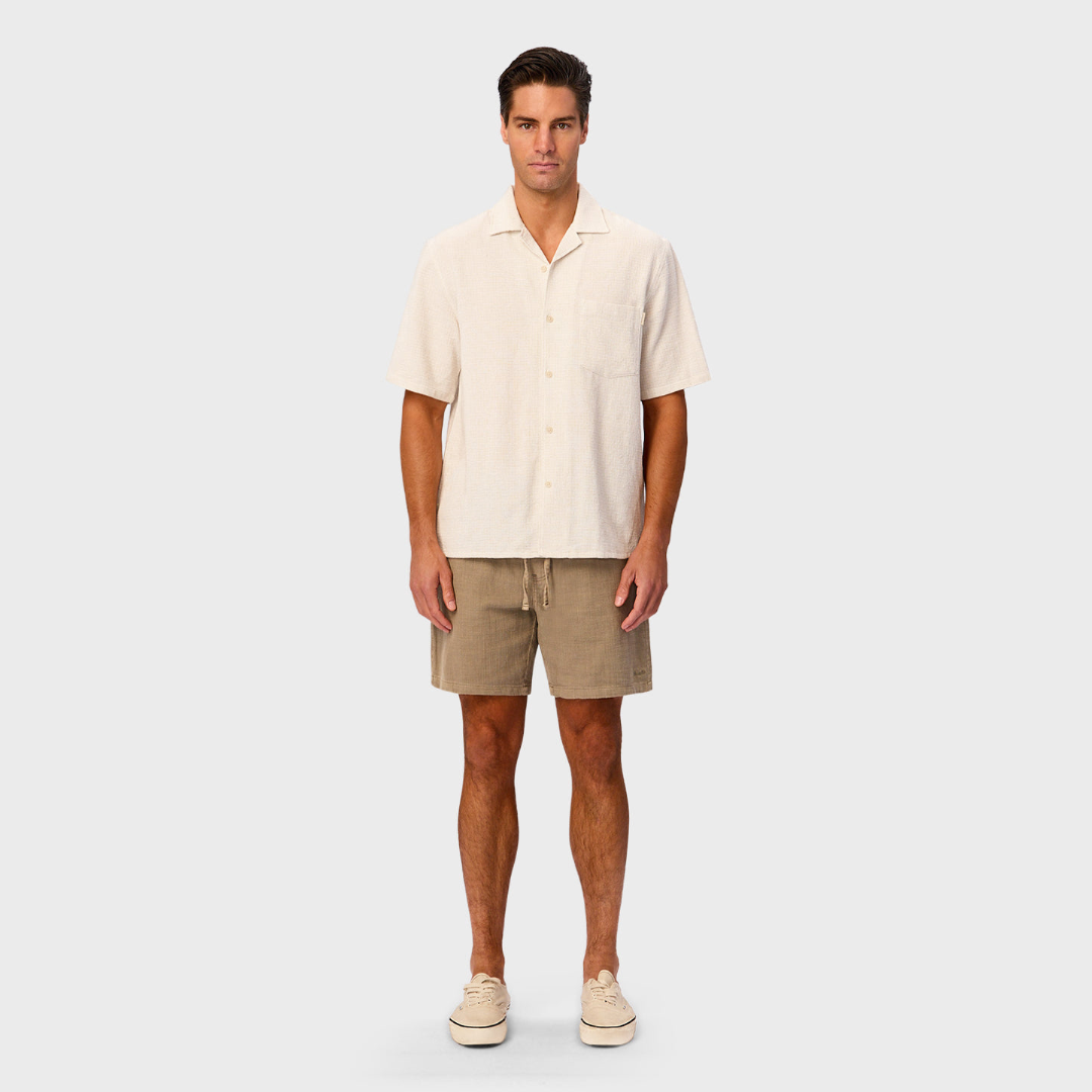 The Check Marbella S/S Shirt | Shallot/Off White - supplier view 5
