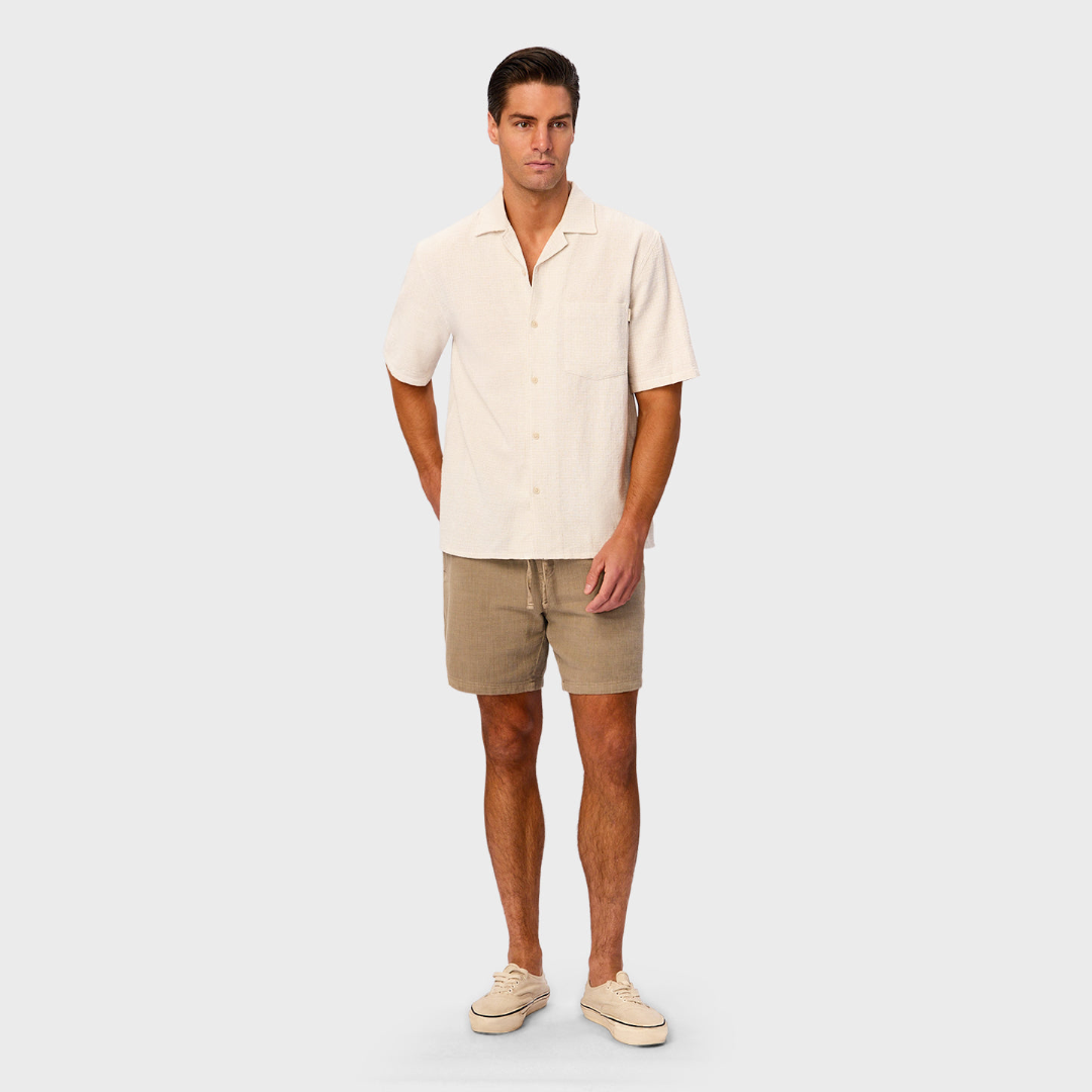 The Check Marbella S/S Shirt | Shallot/Off White - supplier view 9
