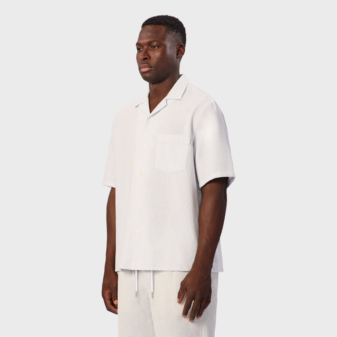 The Check Marbella S/S Shirt | Sky/Off White - supplier view 3