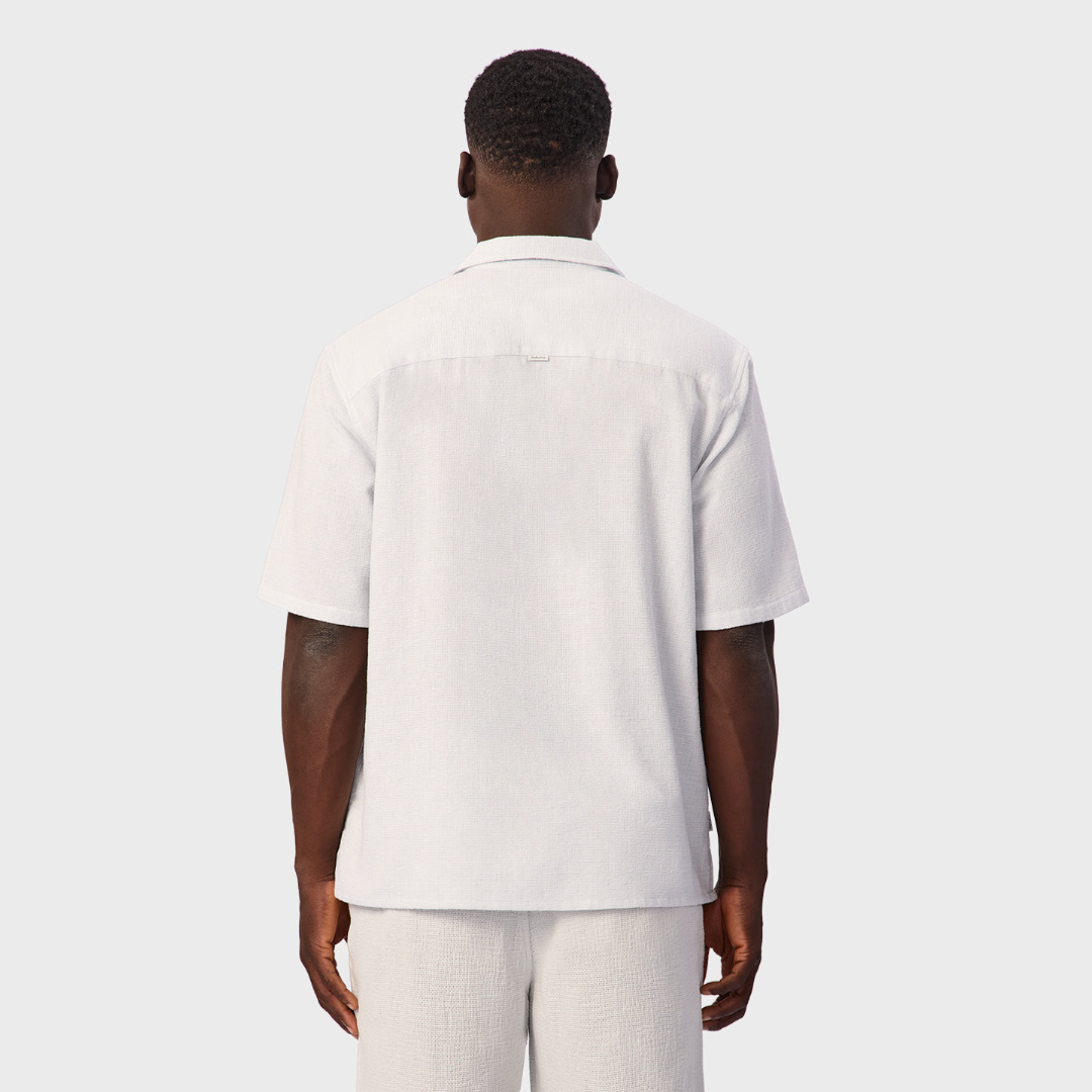 The Check Marbella S/S Shirt | Sky/Off White - supplier view 4