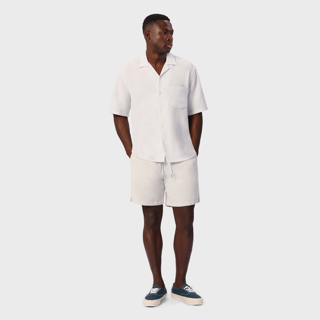 The Check Marbella S/S Shirt | Sky/Off White - supplier view 8