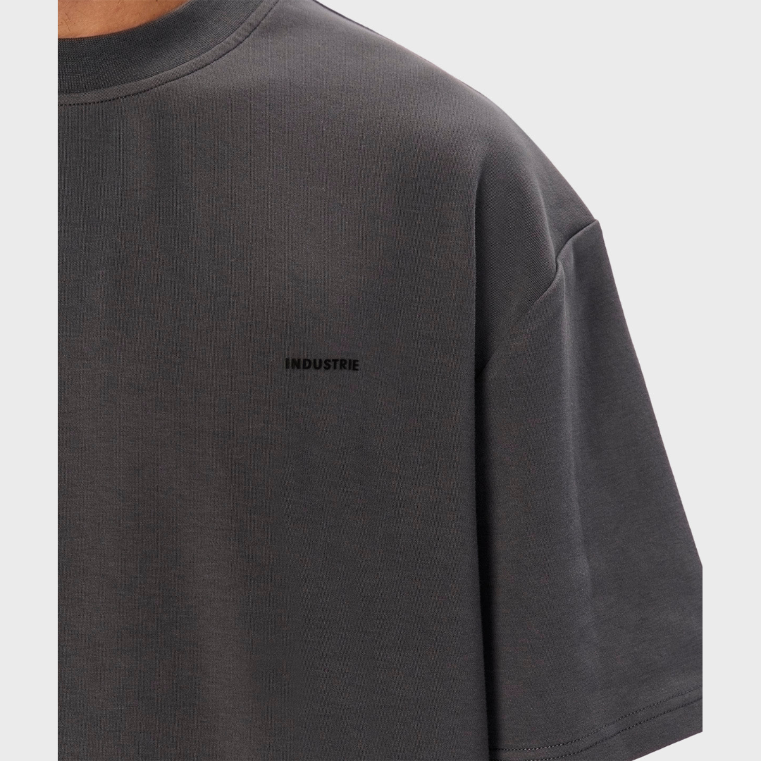 The Newport Tee | Slate - chest logo detail