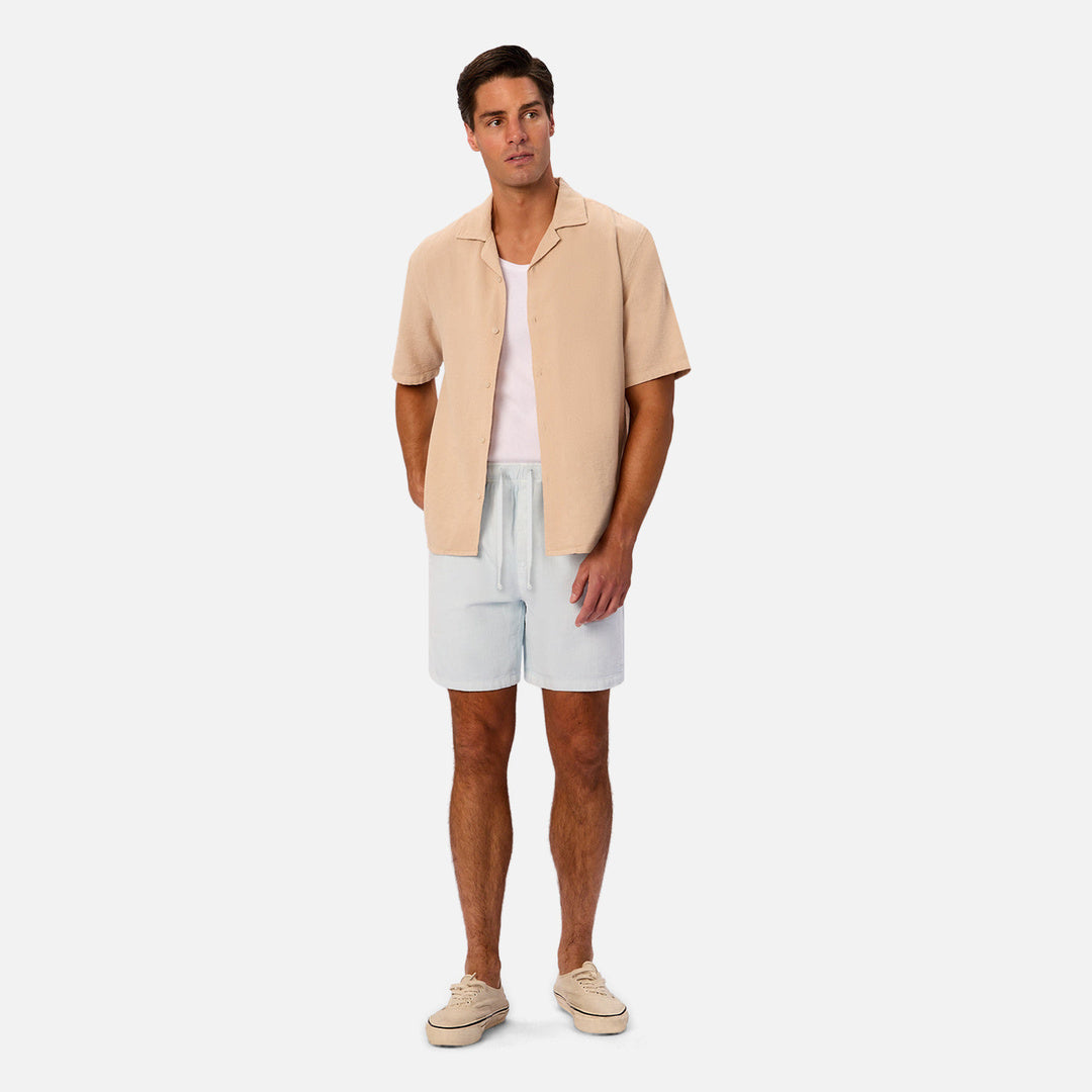 The Washed Marbella Short Sleeve Shirt in Desert 27 — official image 02