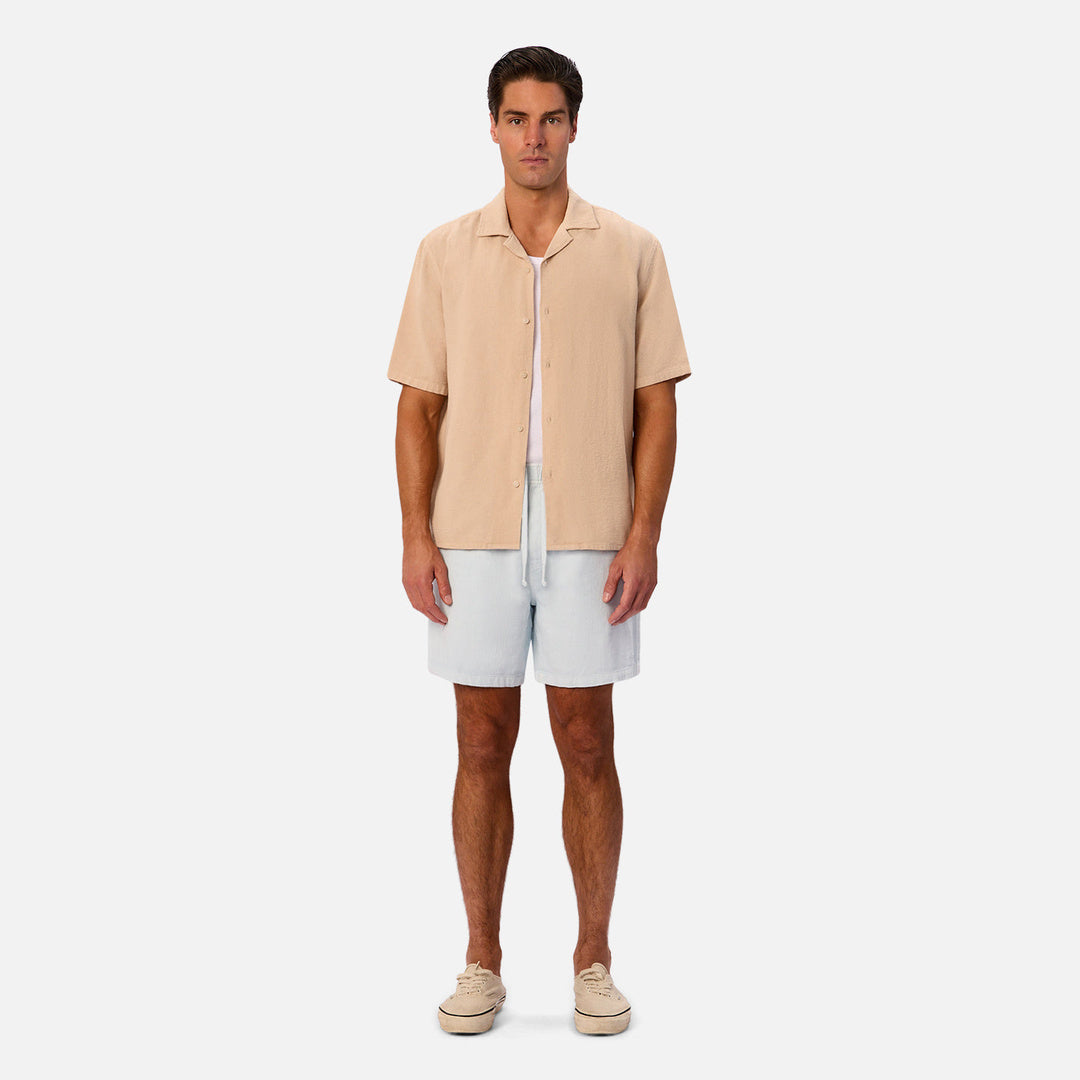 The Washed Marbella Short Sleeve Shirt in Desert 27 — official image 05