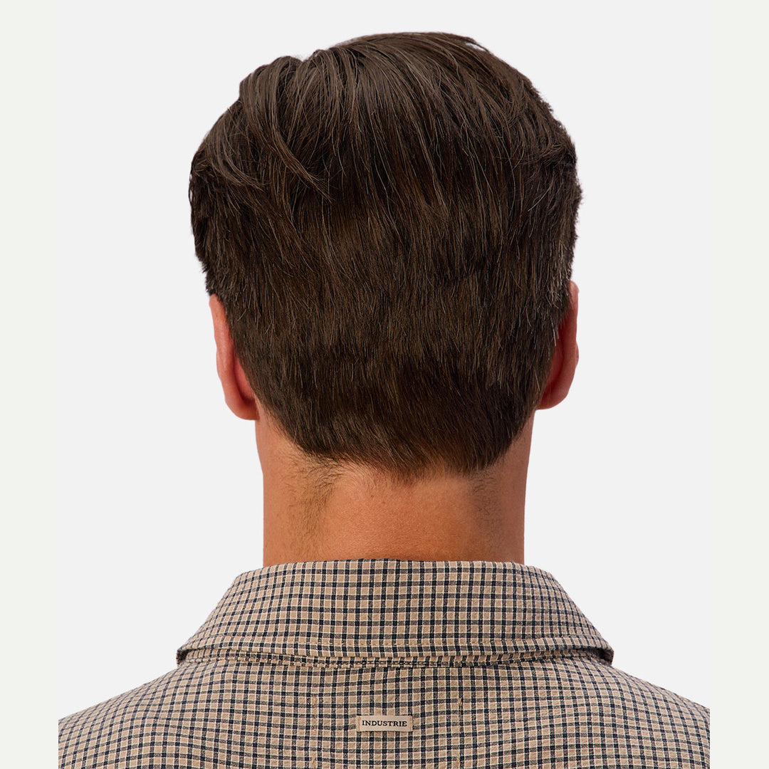 The Charlestown Short Sleeve Shirt in Taupe and Navy — official image 07
