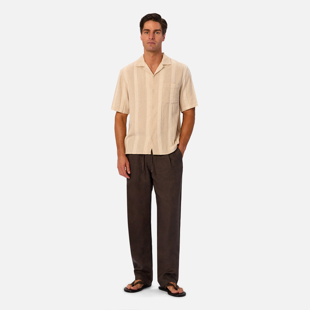 The Ardenza Short Sleeve Shirt in Wheat and Natural — official image 02