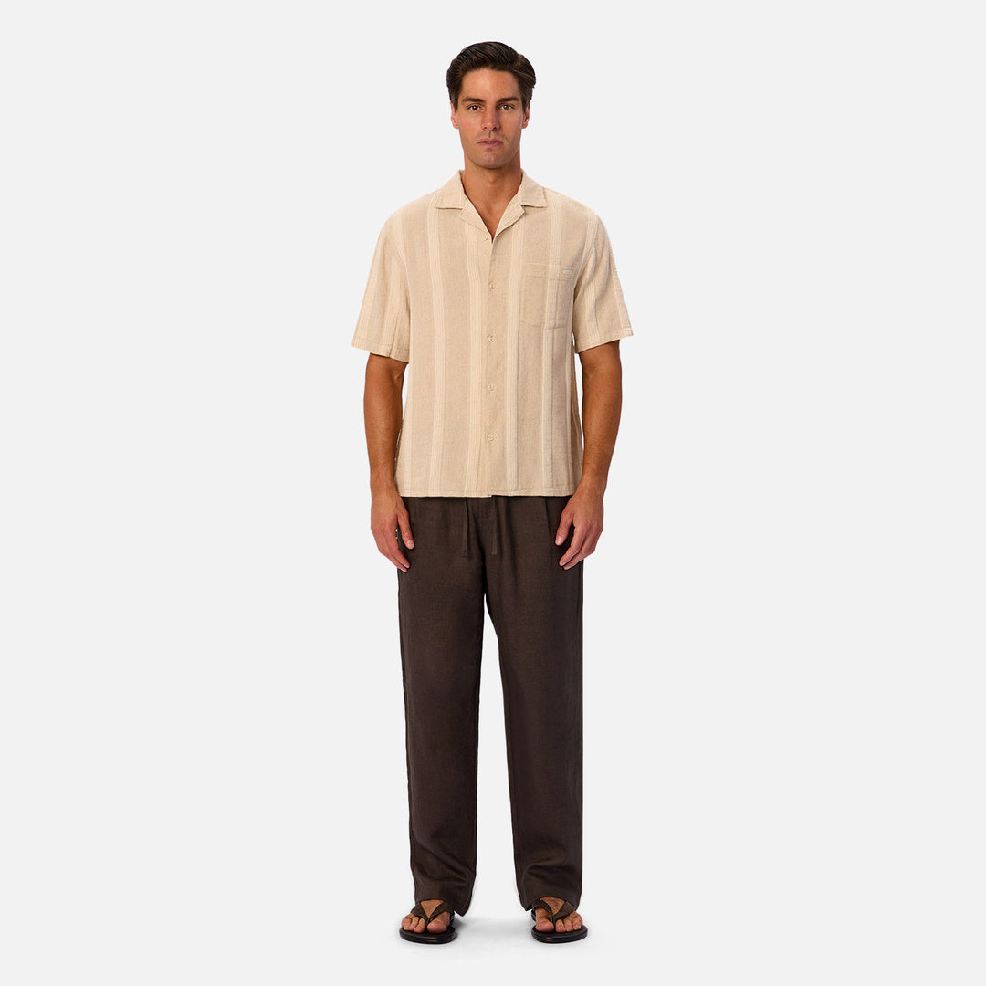 The Ardenza Short Sleeve Shirt in Wheat and Natural — official image 05