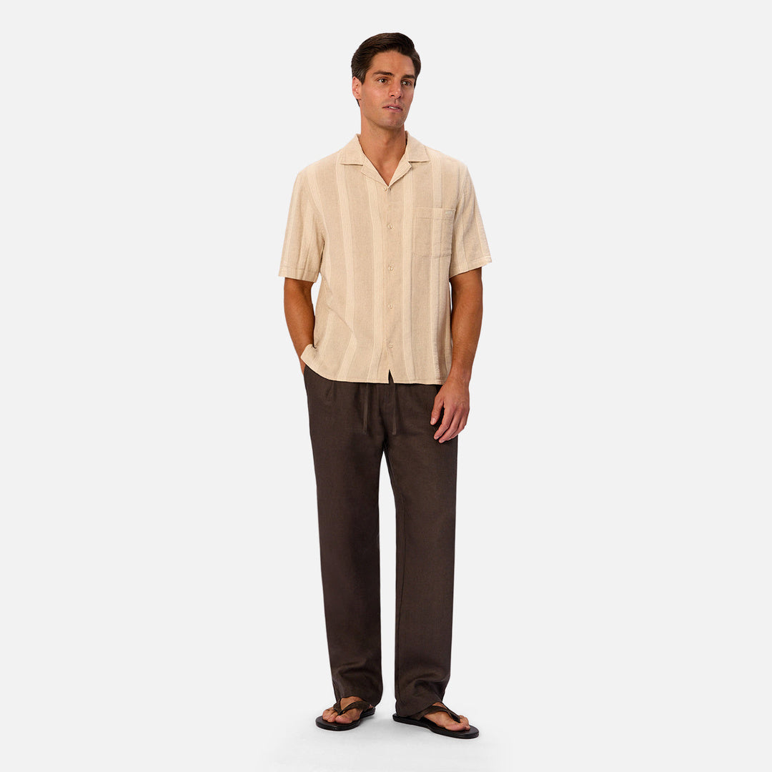 The Ardenza Short Sleeve Shirt in Wheat and Natural — official image 08