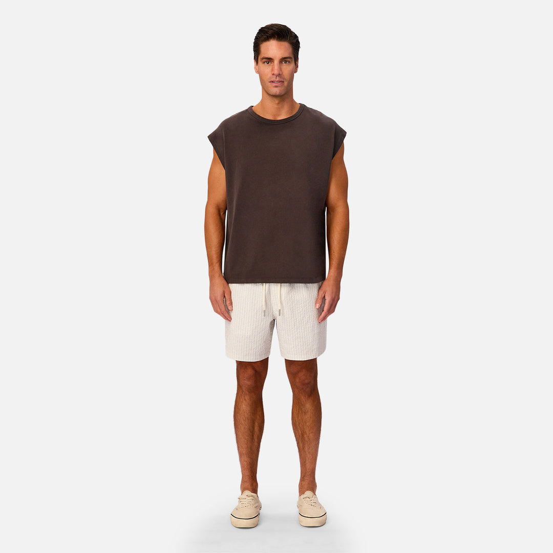 The Escala Swim Short in Beige Cream — official image 05