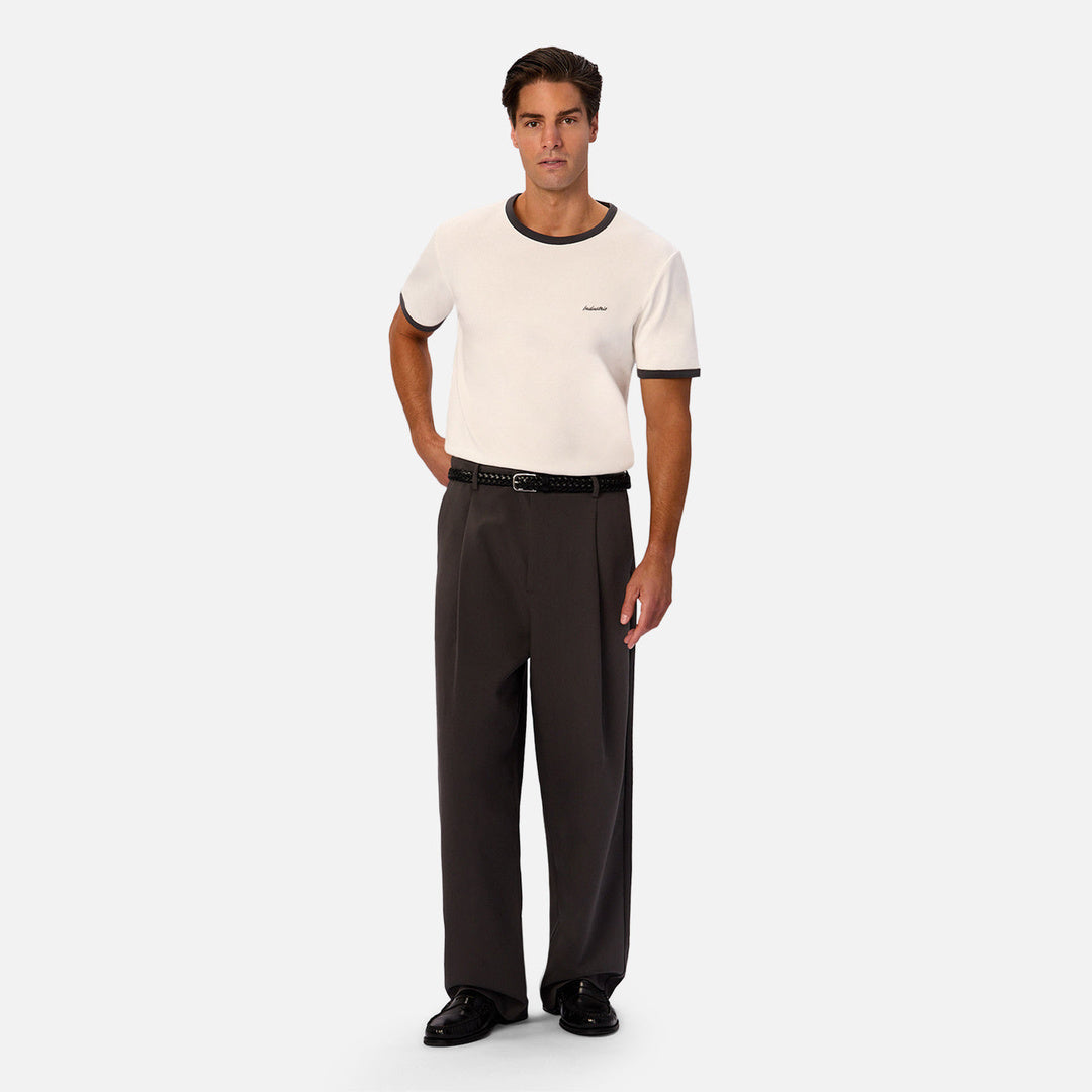 The Contrast Ringer Tee in Off White and Vintage Slate — official image 02