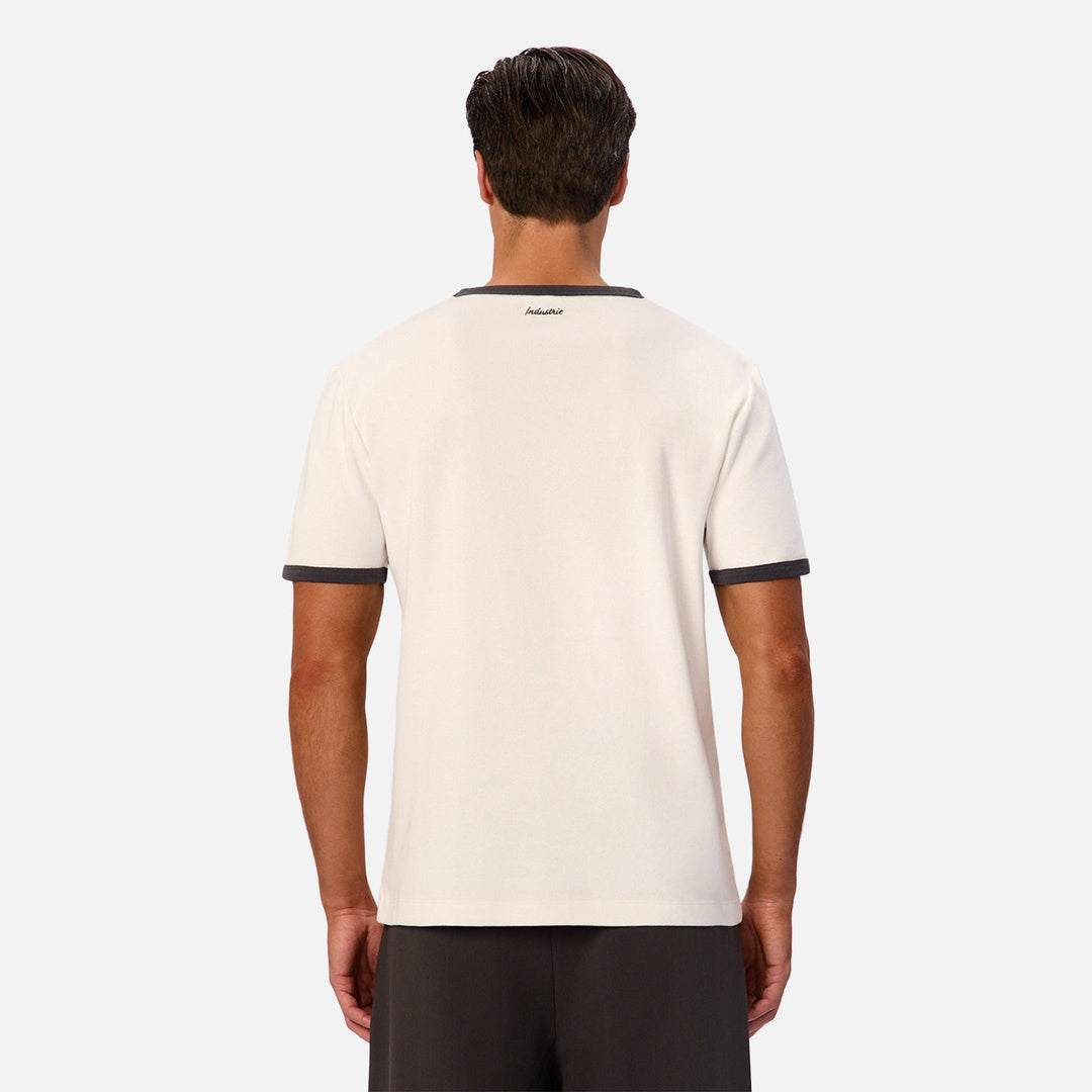 The Contrast Ringer Tee in Off White and Vintage Slate — official image 04