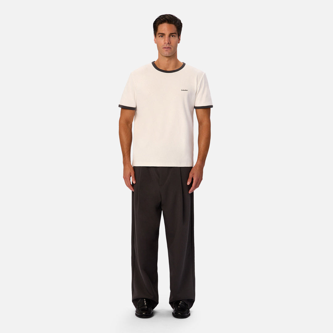 The Contrast Ringer Tee in Off White and Vintage Slate — official image 05