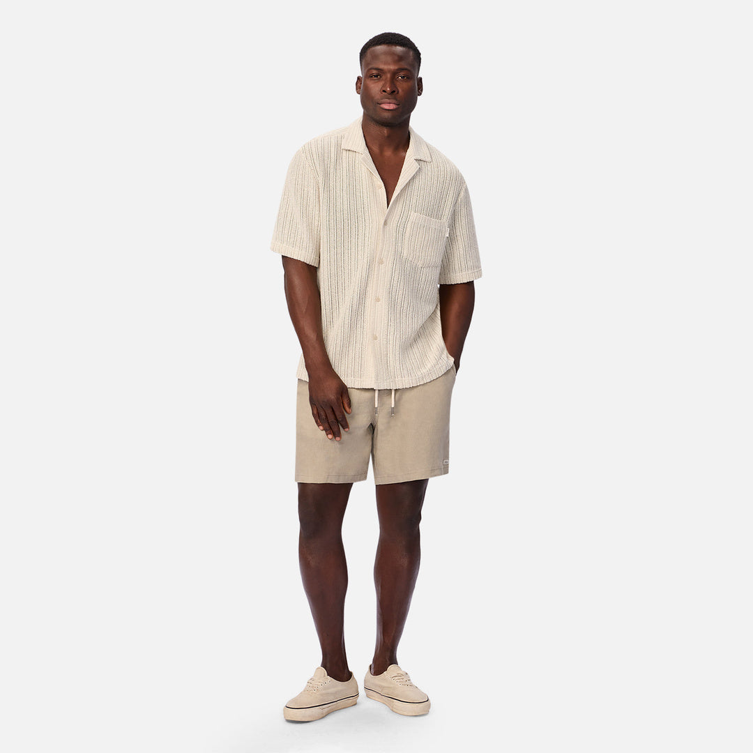 The Cordoba Short Sleeve Shirt in Cream and Sage — official image 02