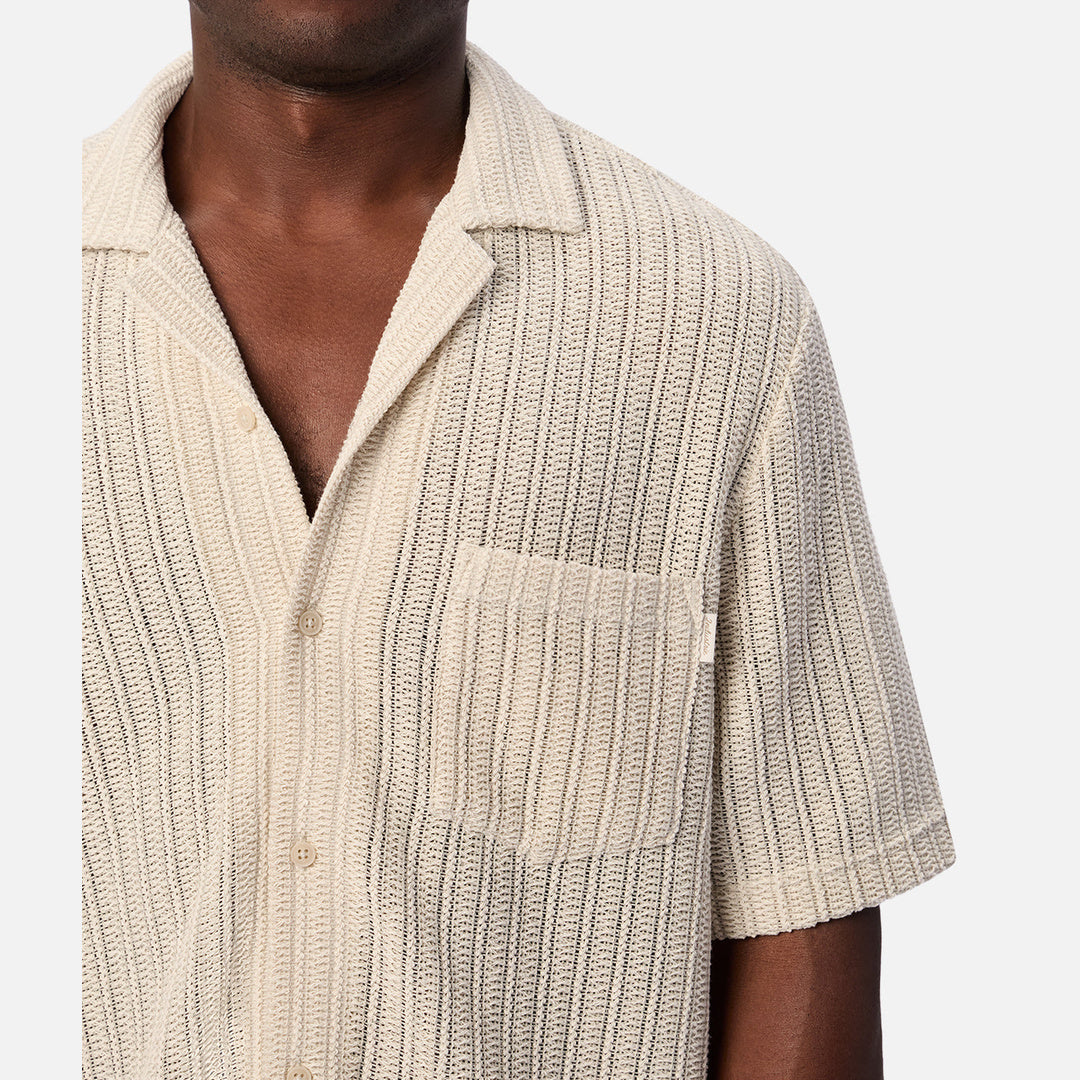 The Cordoba Short Sleeve Shirt in Cream and Sage — official image 06