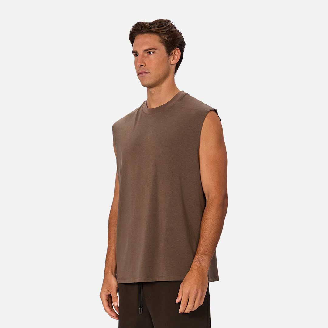 The Freeman Sleeveless Tee | Mocha