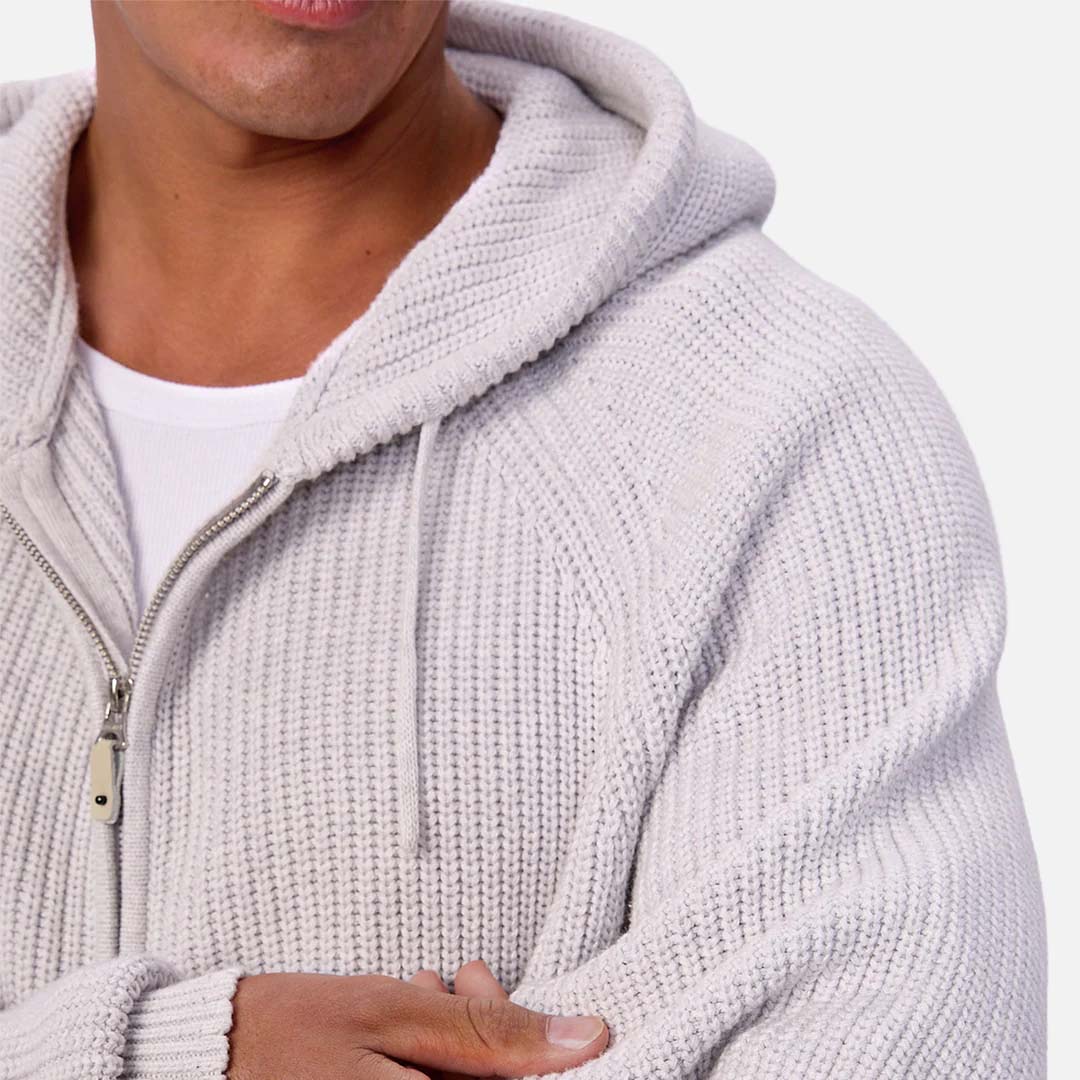 The Westlake Knitted Hood | Snow Melange