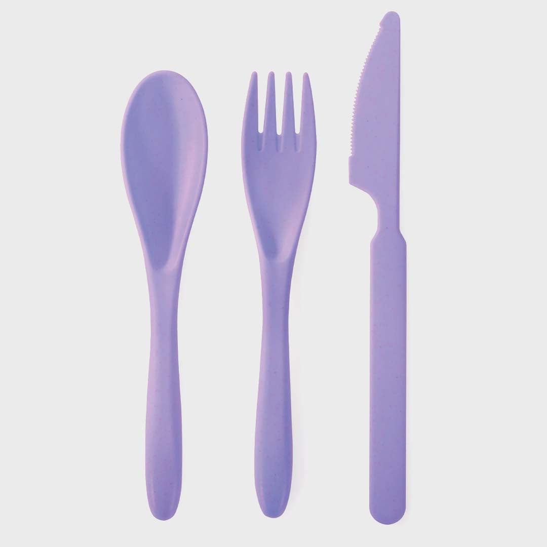 WHEAT STRAW CUTLERY SET | PURPLE