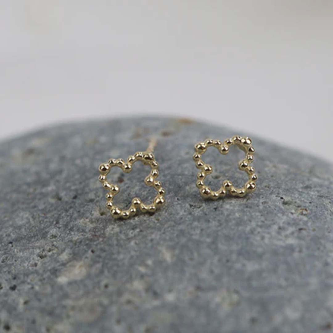 HOLLOW CLOVER  ERRINGS | 14K GOLD