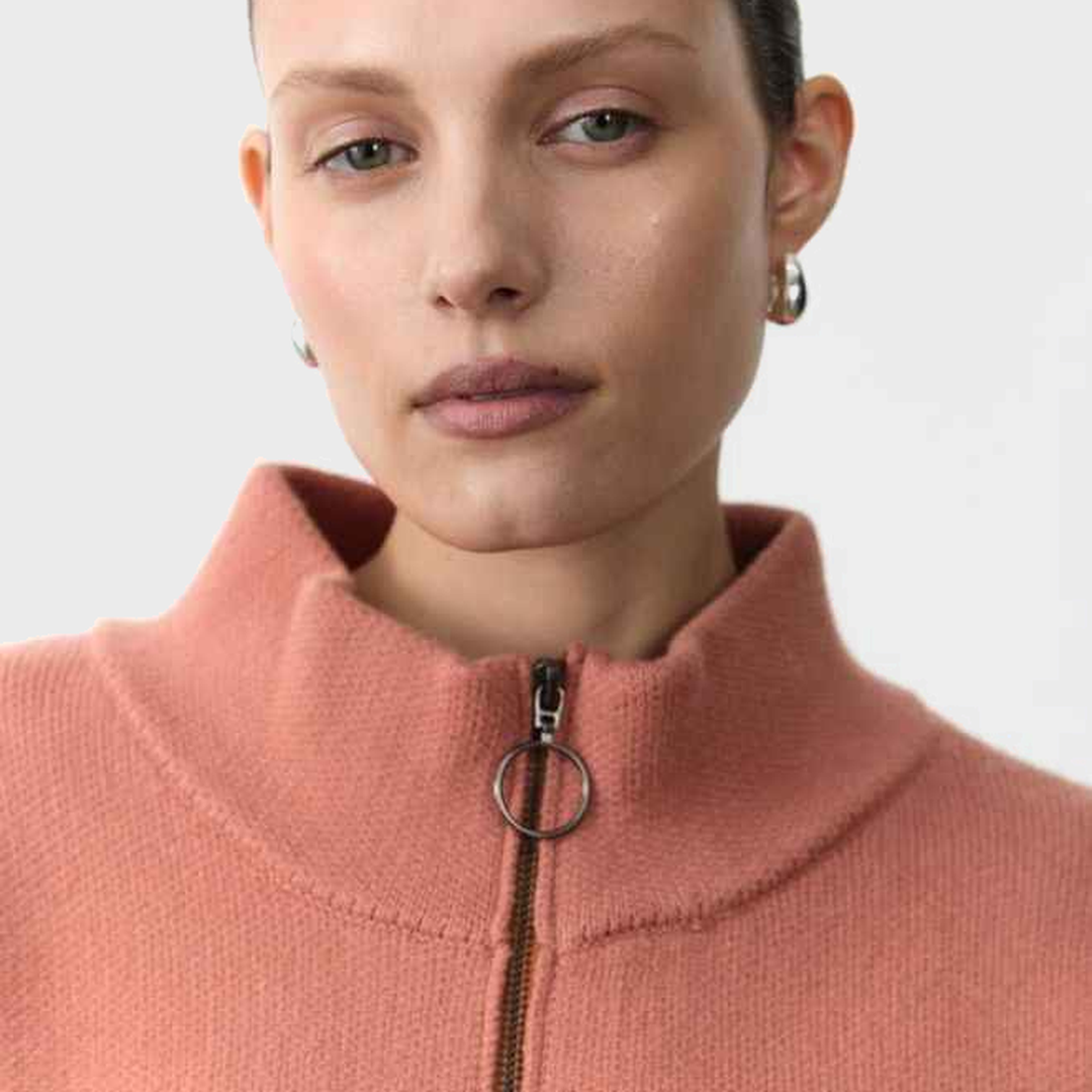 Jax Zip Cardigan | Blush Pink