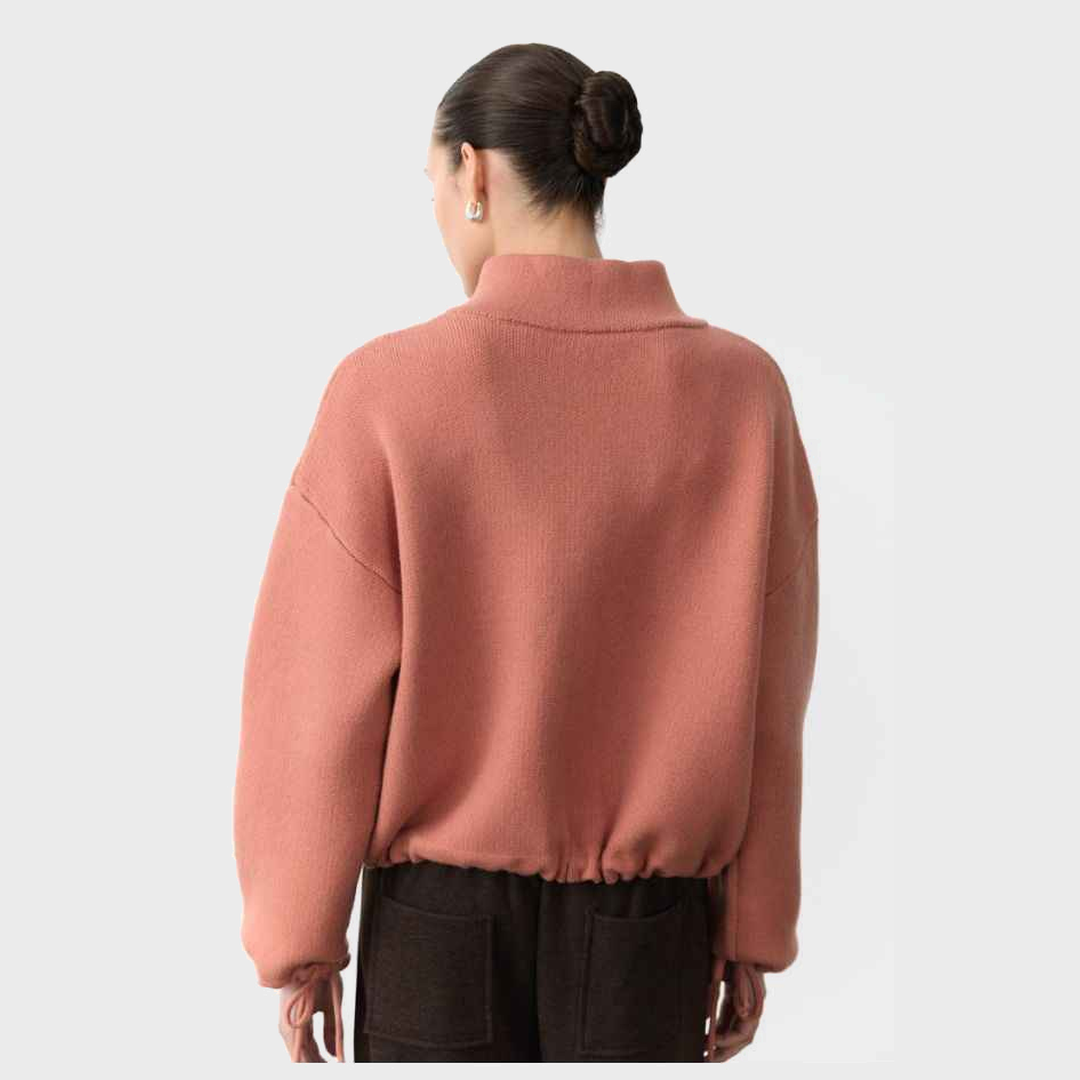 Jax Zip Cardigan | Blush Pink