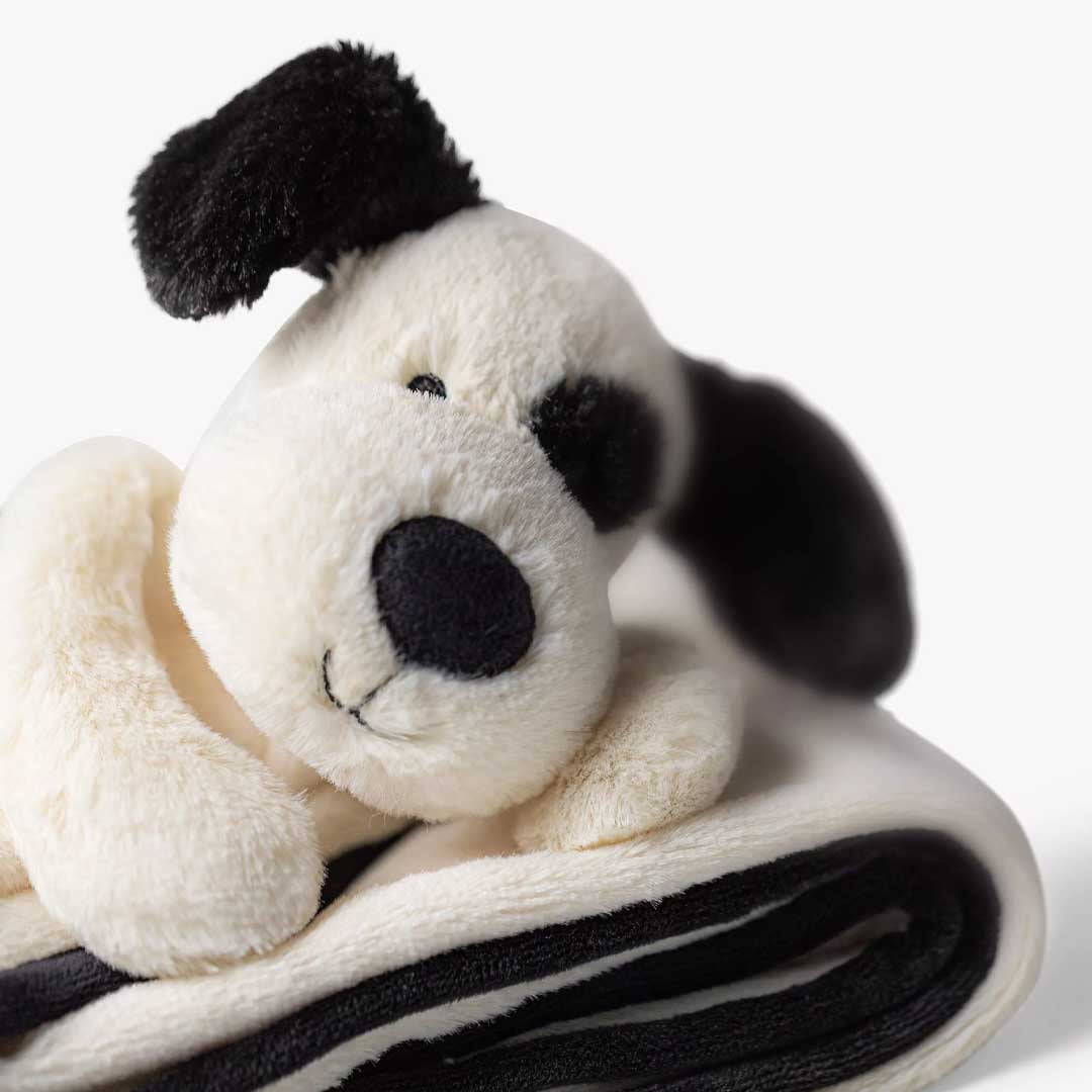 Bashful Puppy Blankie | Black & Cream