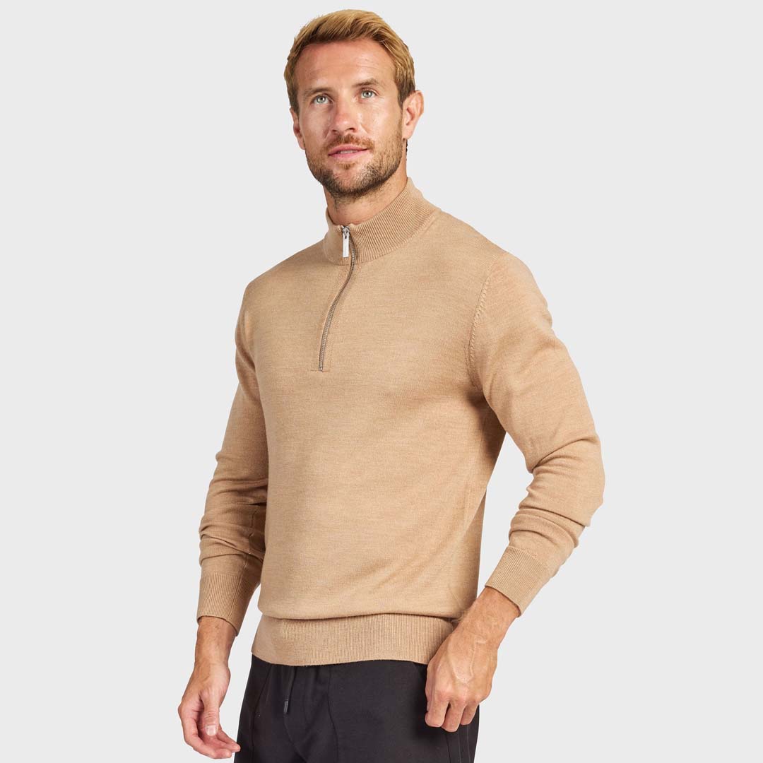 ACADEMY MERINO 1/4 ZIP | JERSEY CARAMEL