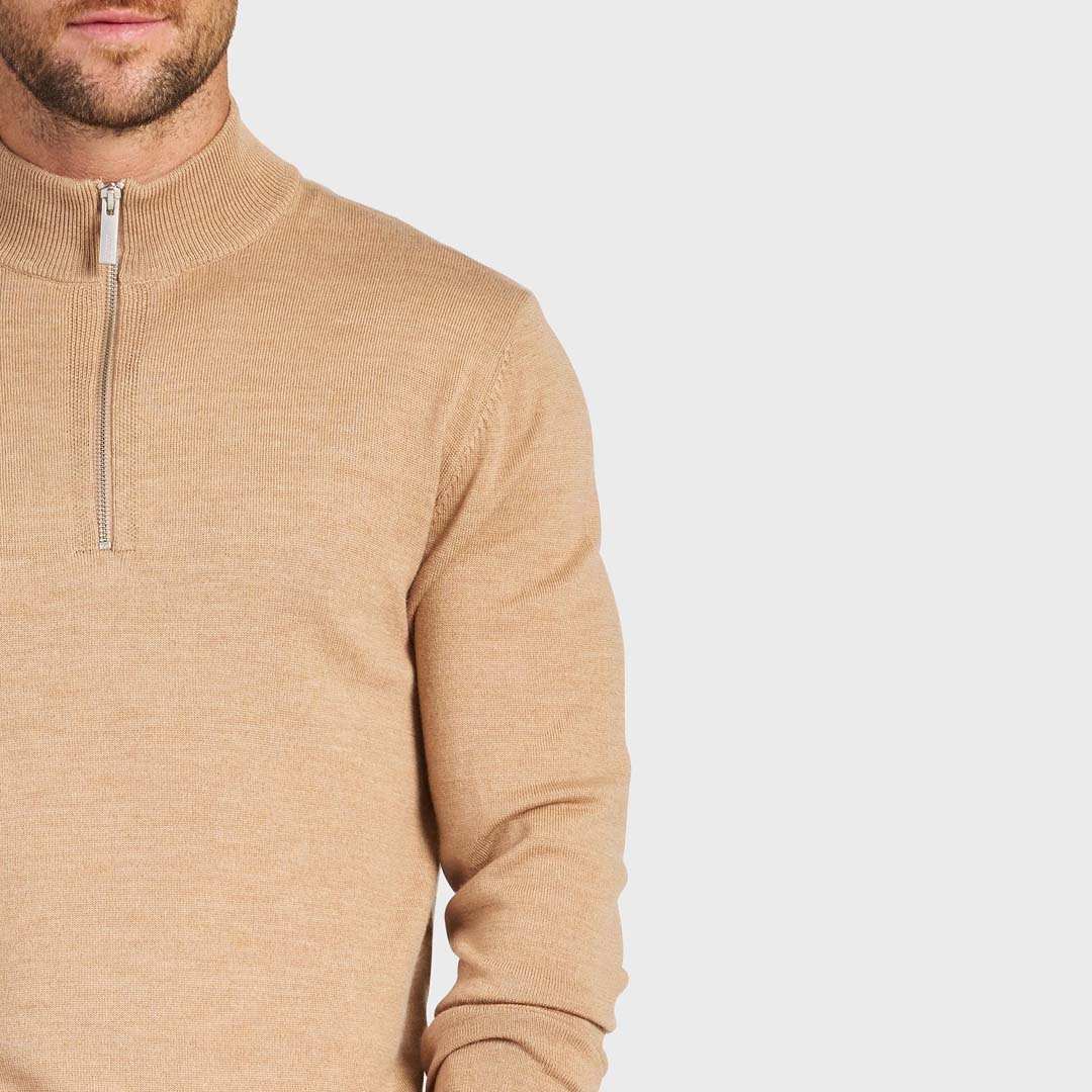 ACADEMY MERINO 1/4 ZIP | JERSEY CARAMEL