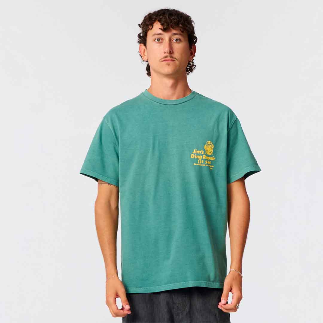 Jim’s Ding Repairs Tee | Dusty Green