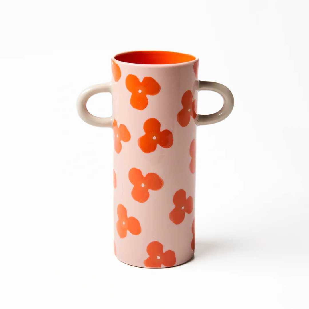 Griffe Pink Red Floral Bud Vase
