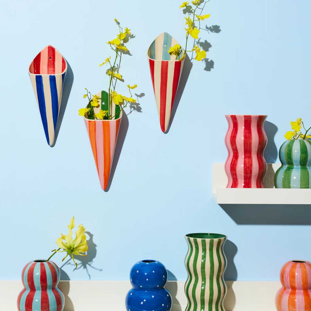 Palma Vase | Red Pink Stripe