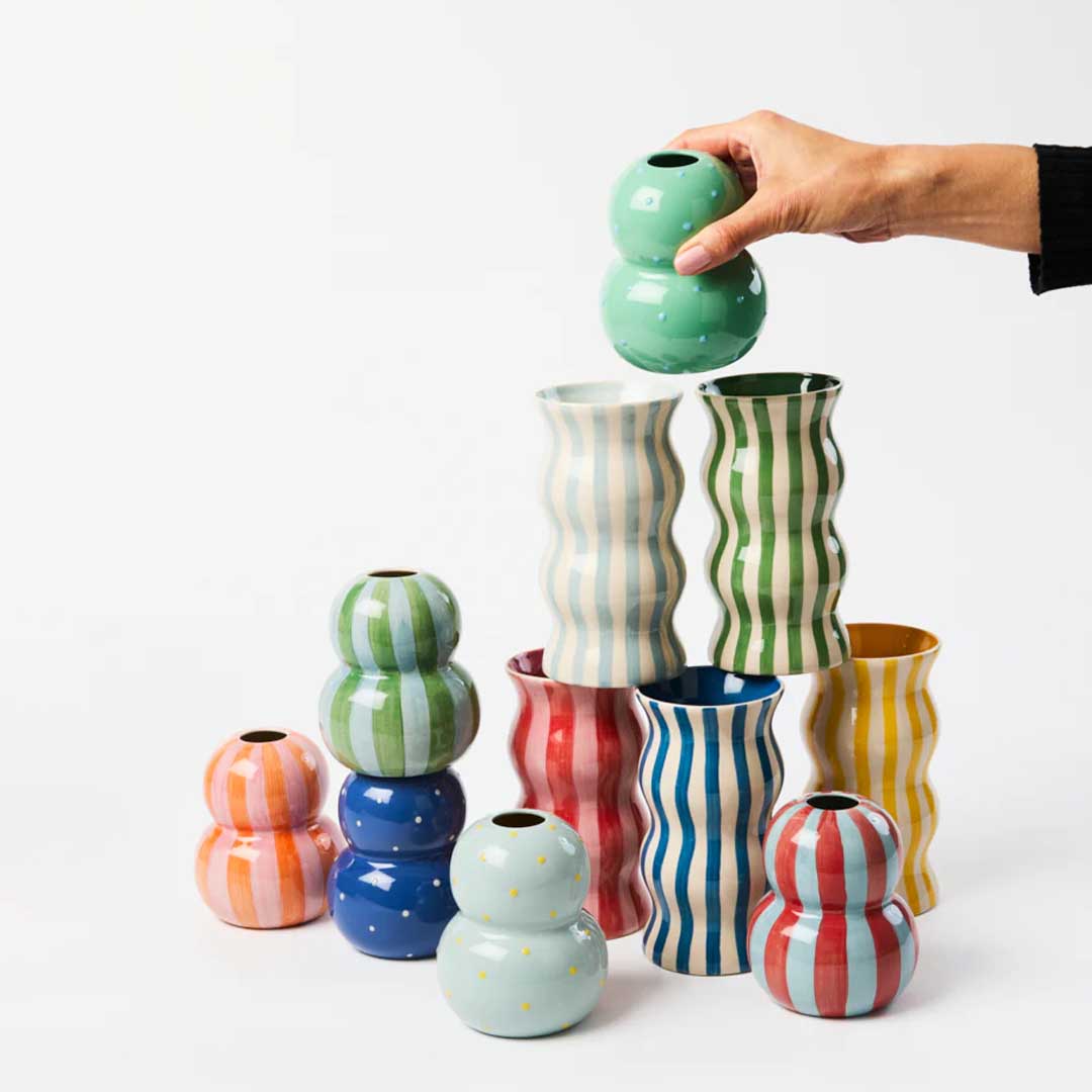 Palma Vase | Red Pink Stripe