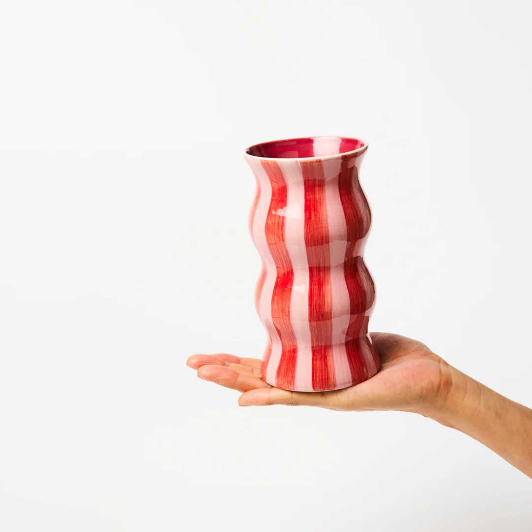 Palma Vase | Red Pink Stripe