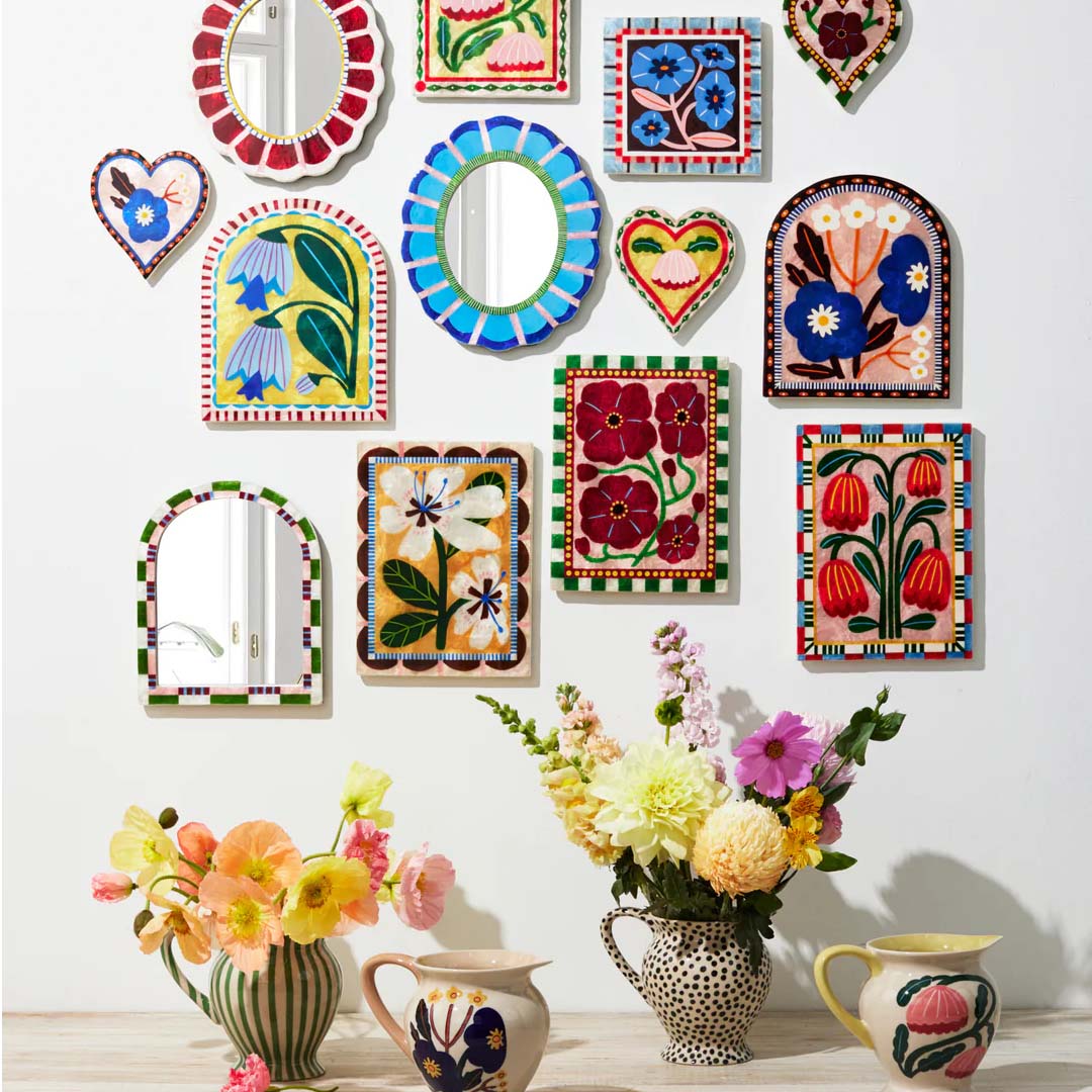 Bloom Nouveau Check Mirror