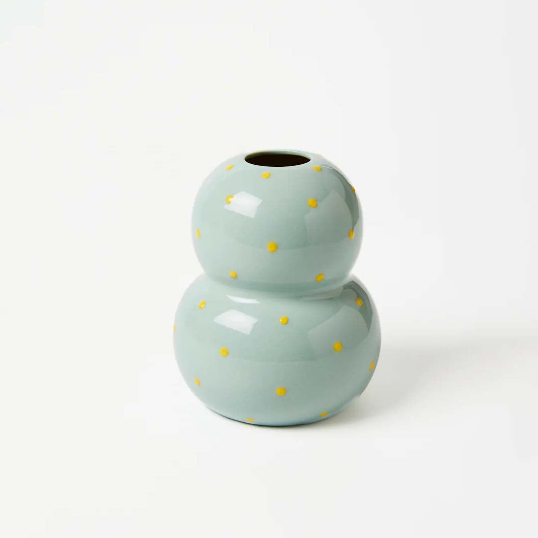 Fonda Vase | Pale Blue Yellow Dotty