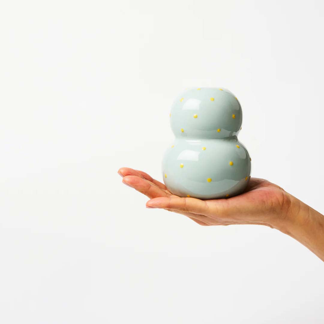 Fonda Vase | Pale Blue Yellow Dotty