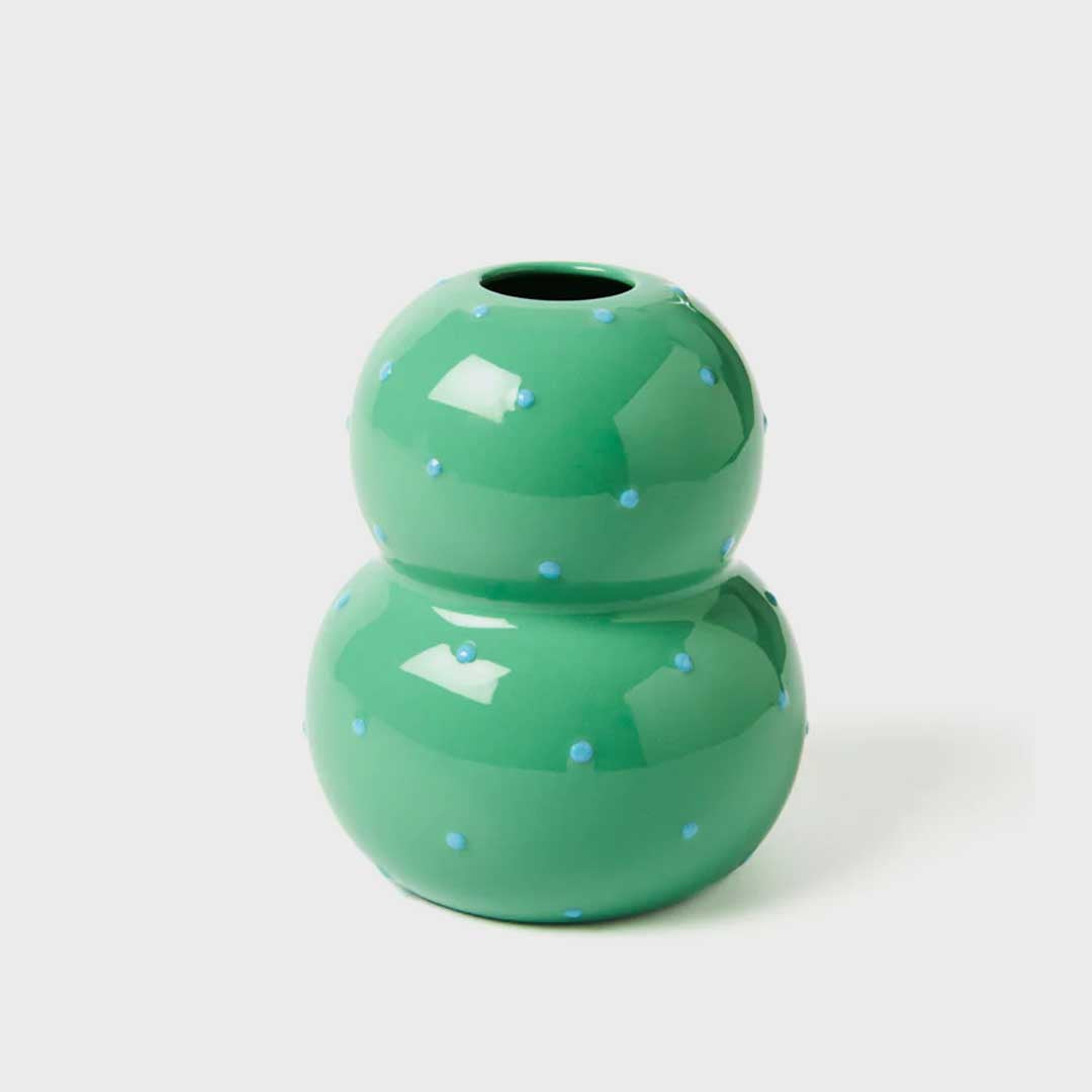 Fonda Vase | Green Blue Dotty