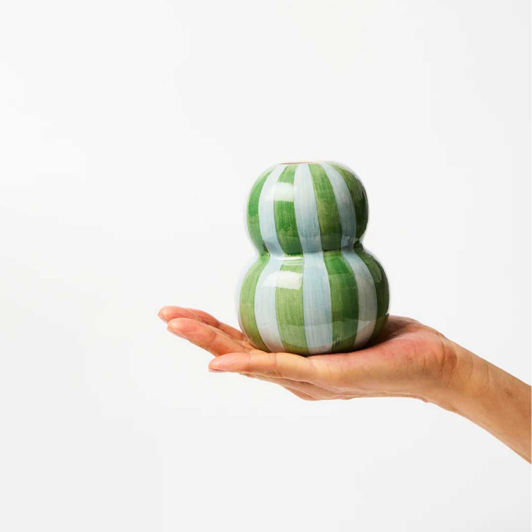Fonda Vase | Green Blue Stripe