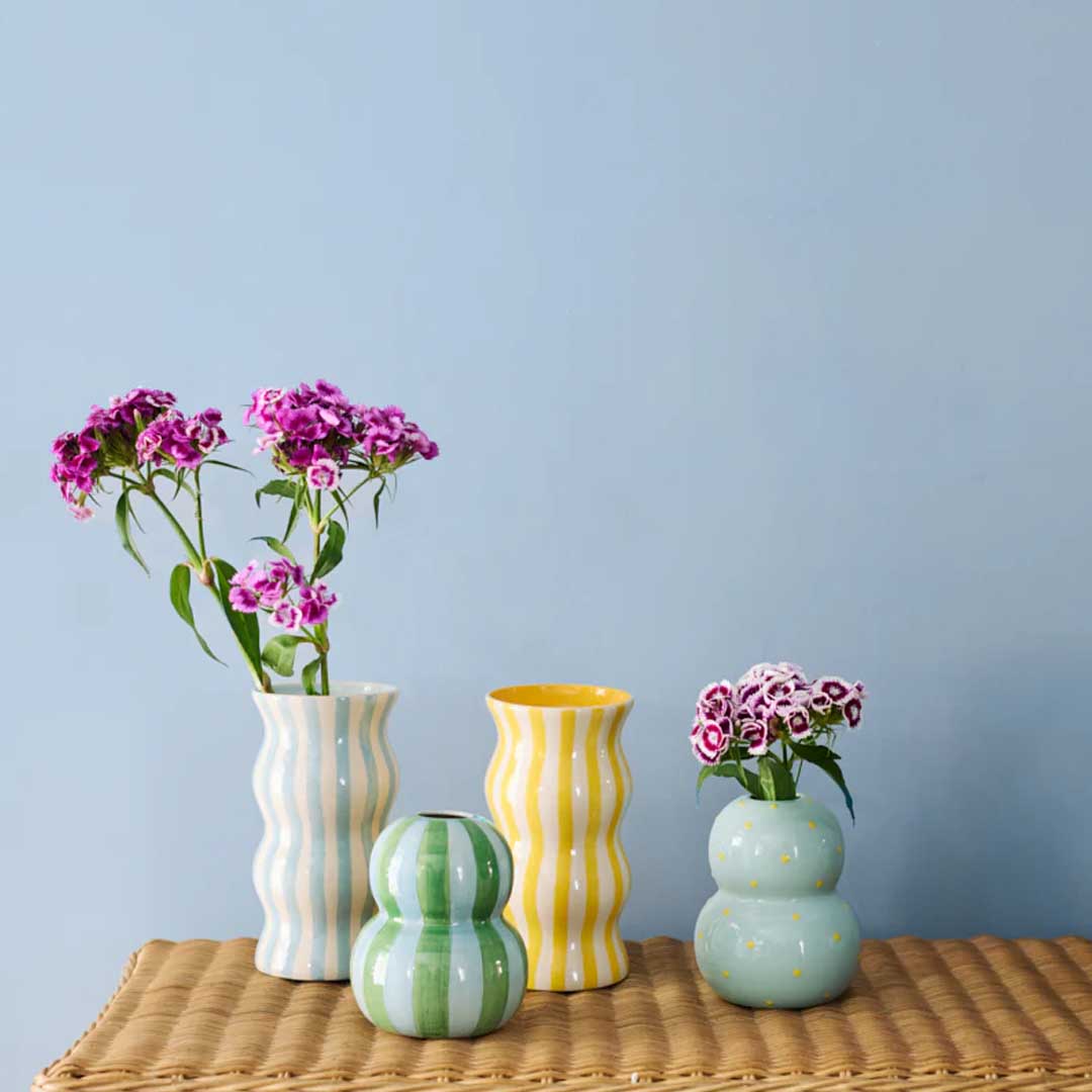 Fonda Vase | Green Blue Stripe