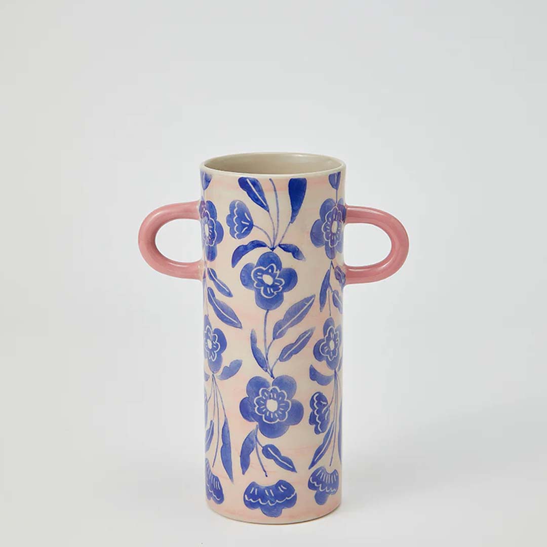 GRIFFE BLUE FLORAL BUD VASE
