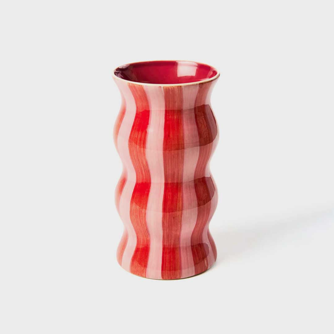 Palma Vase | Red Pink Stripe