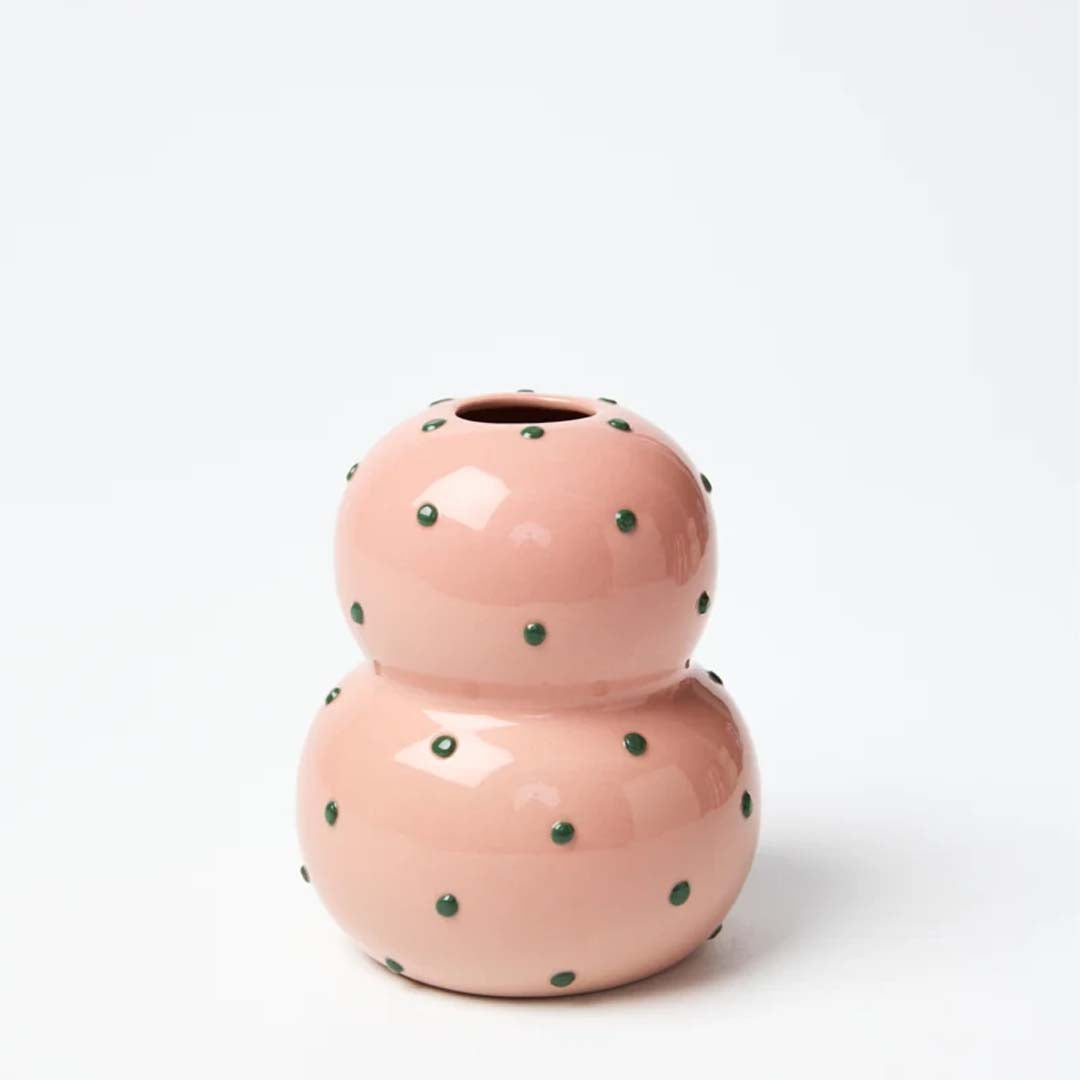 Fonda Vase | Pink Green Dotty