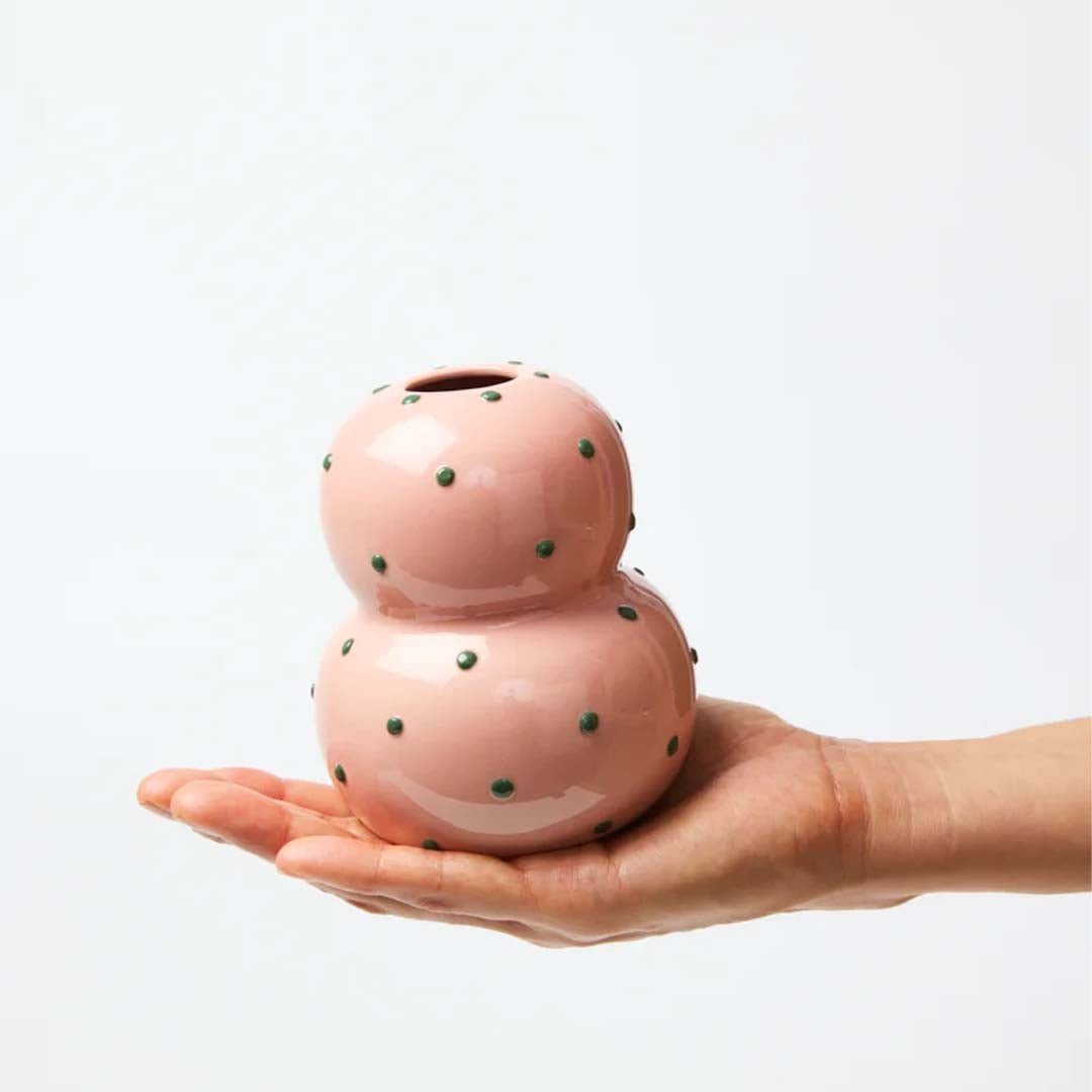 Fonda Vase | Pink Green Dotty