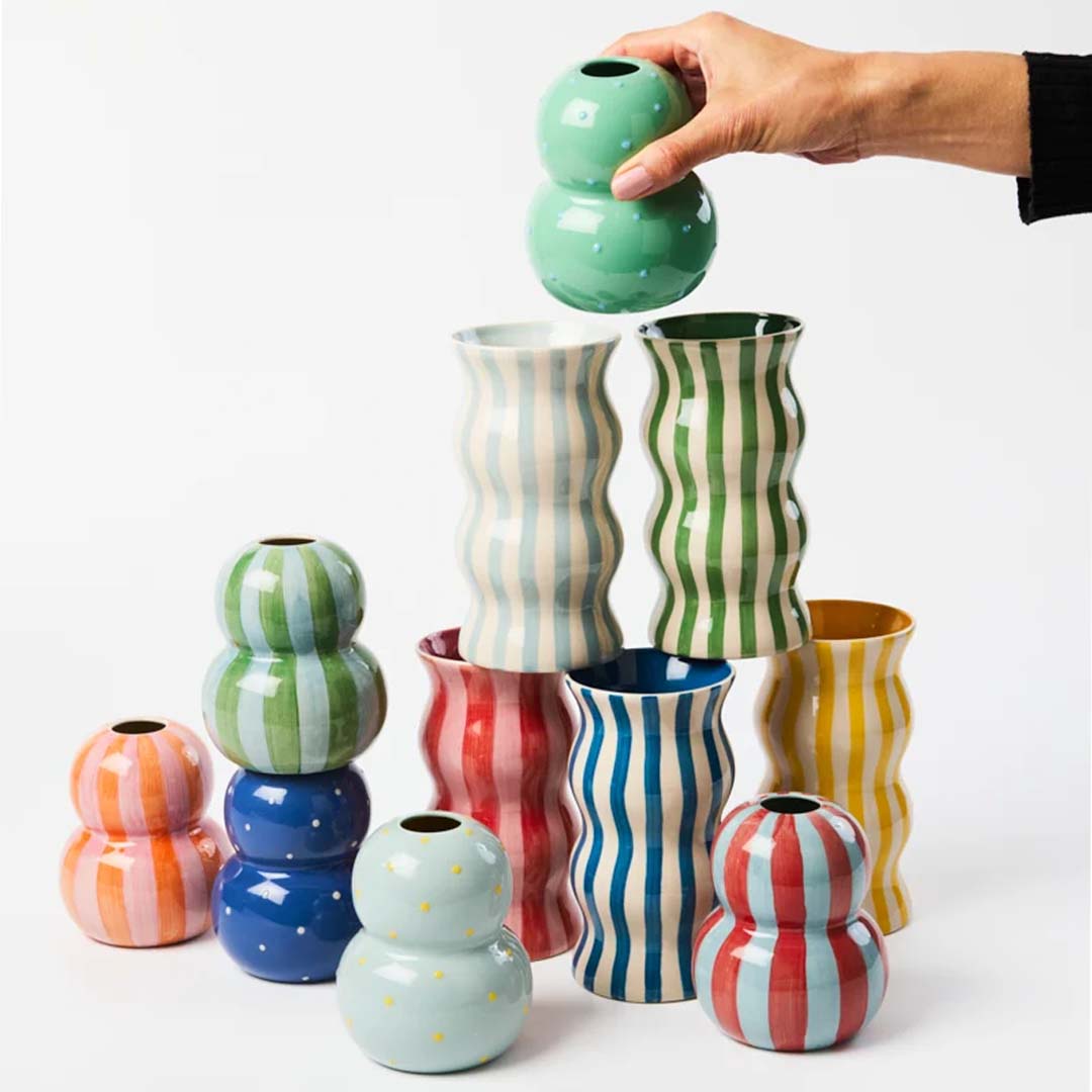 Fonda Vase | Navy Dotty