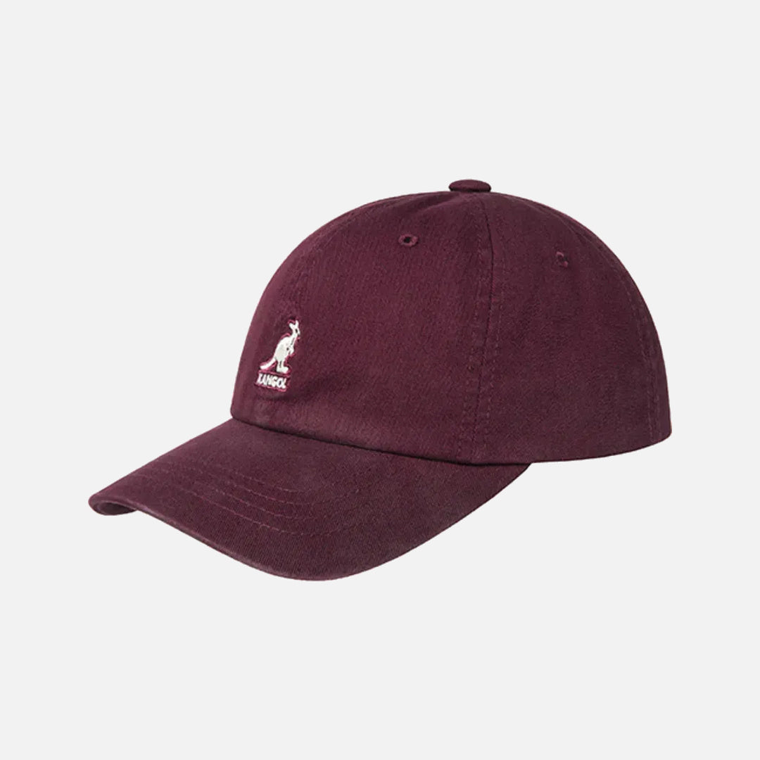 Kangol Washed Baseball cap in Cordovan — front view
