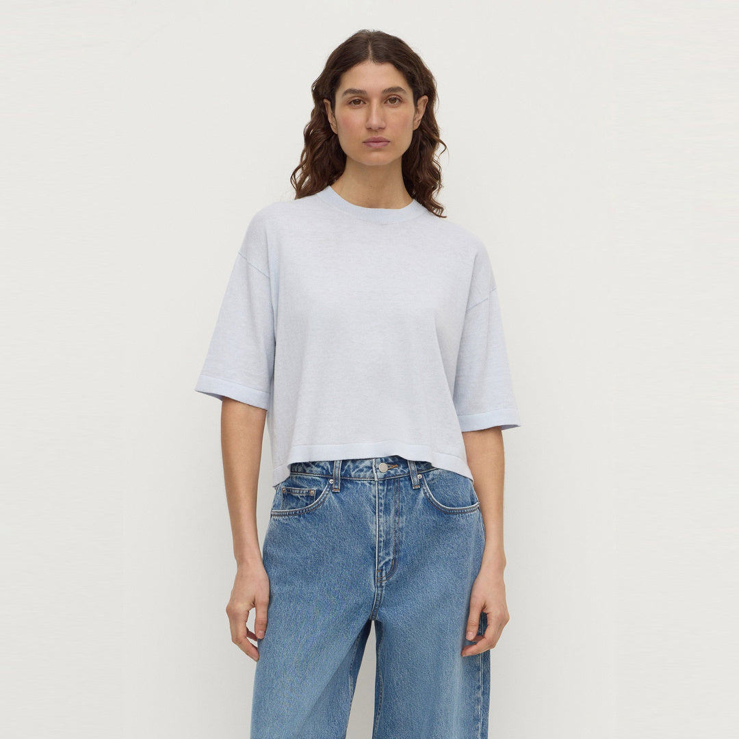 Assembly Label Kensy Cotton Cashmere Tee in Powder Blue