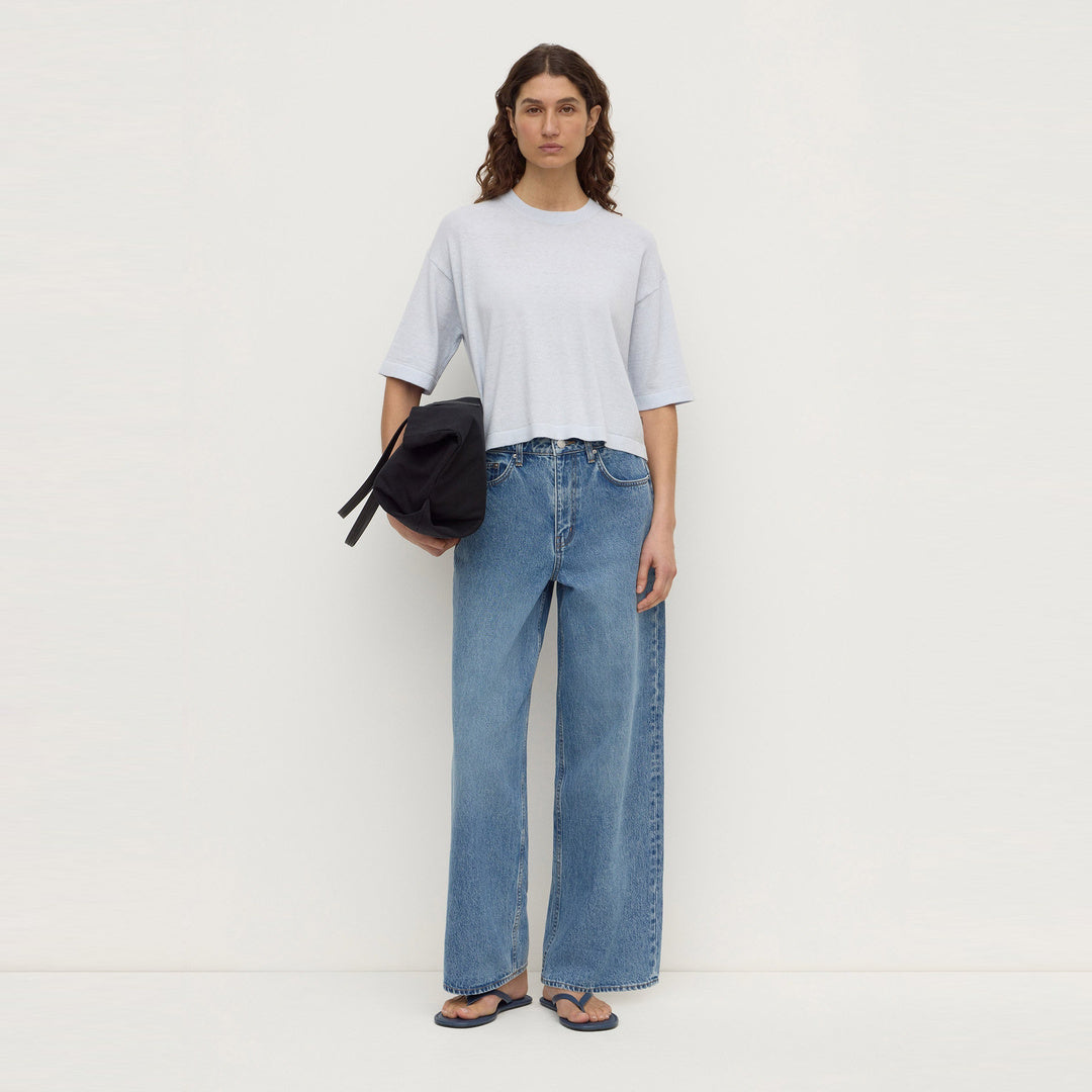 Assembly Label Kensy Cotton Cashmere Tee in Powder Blue