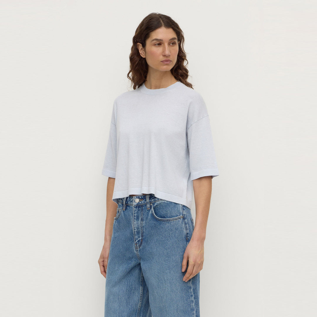 Assembly Label Kensy Cotton Cashmere Tee in Powder Blue